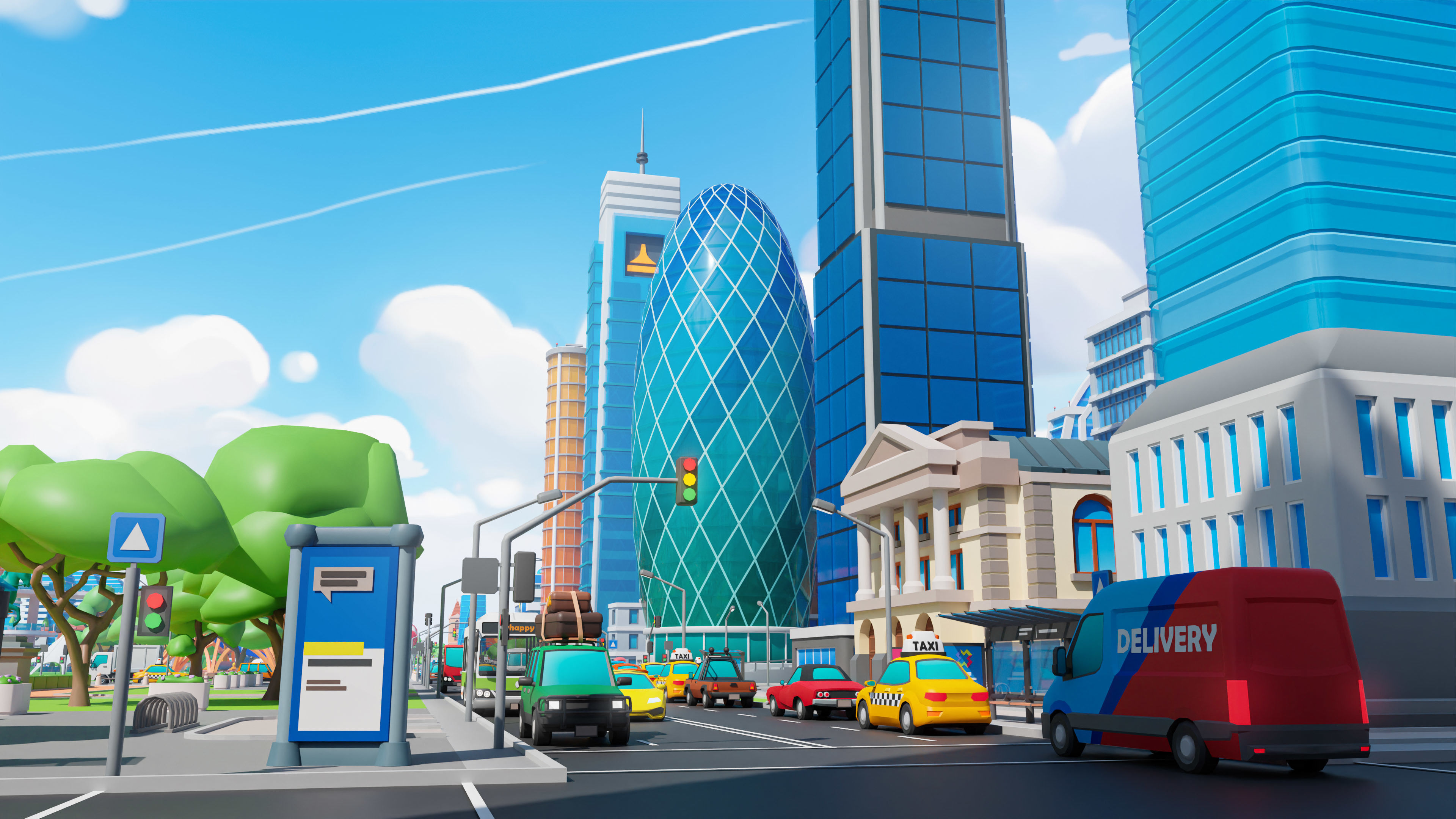 Megacity Low-poly 3D model_38