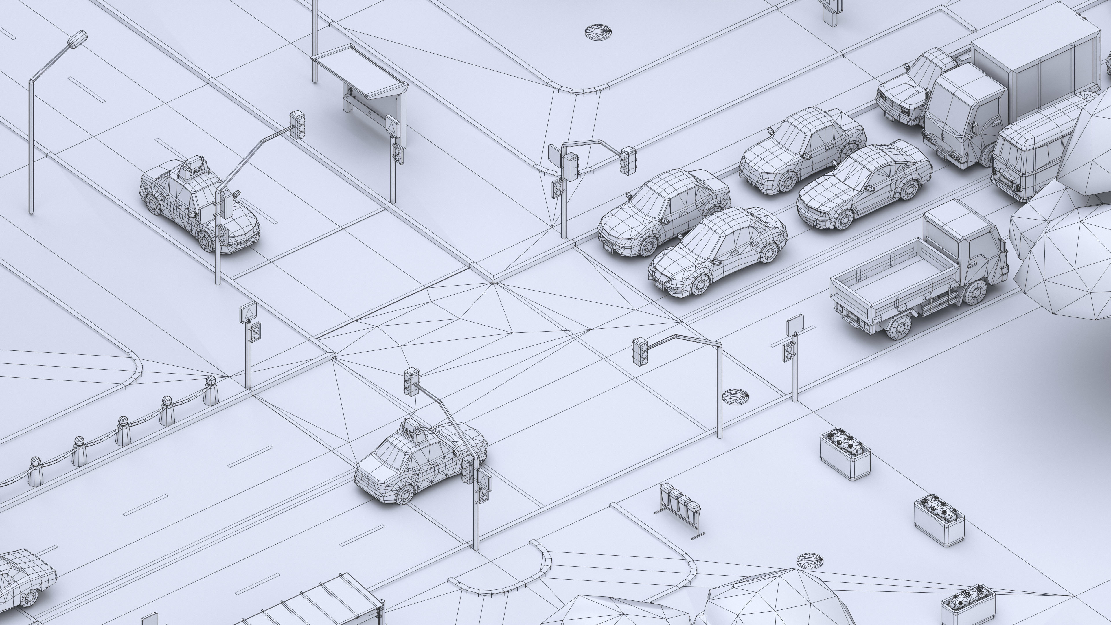 Megacity Low-poly 3D model_64