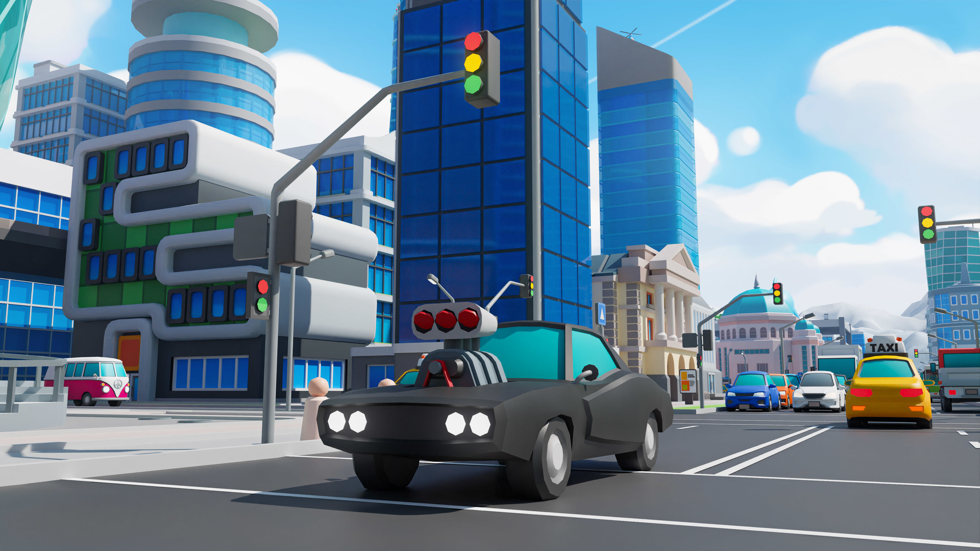 Megacity Low-poly 3D model_33