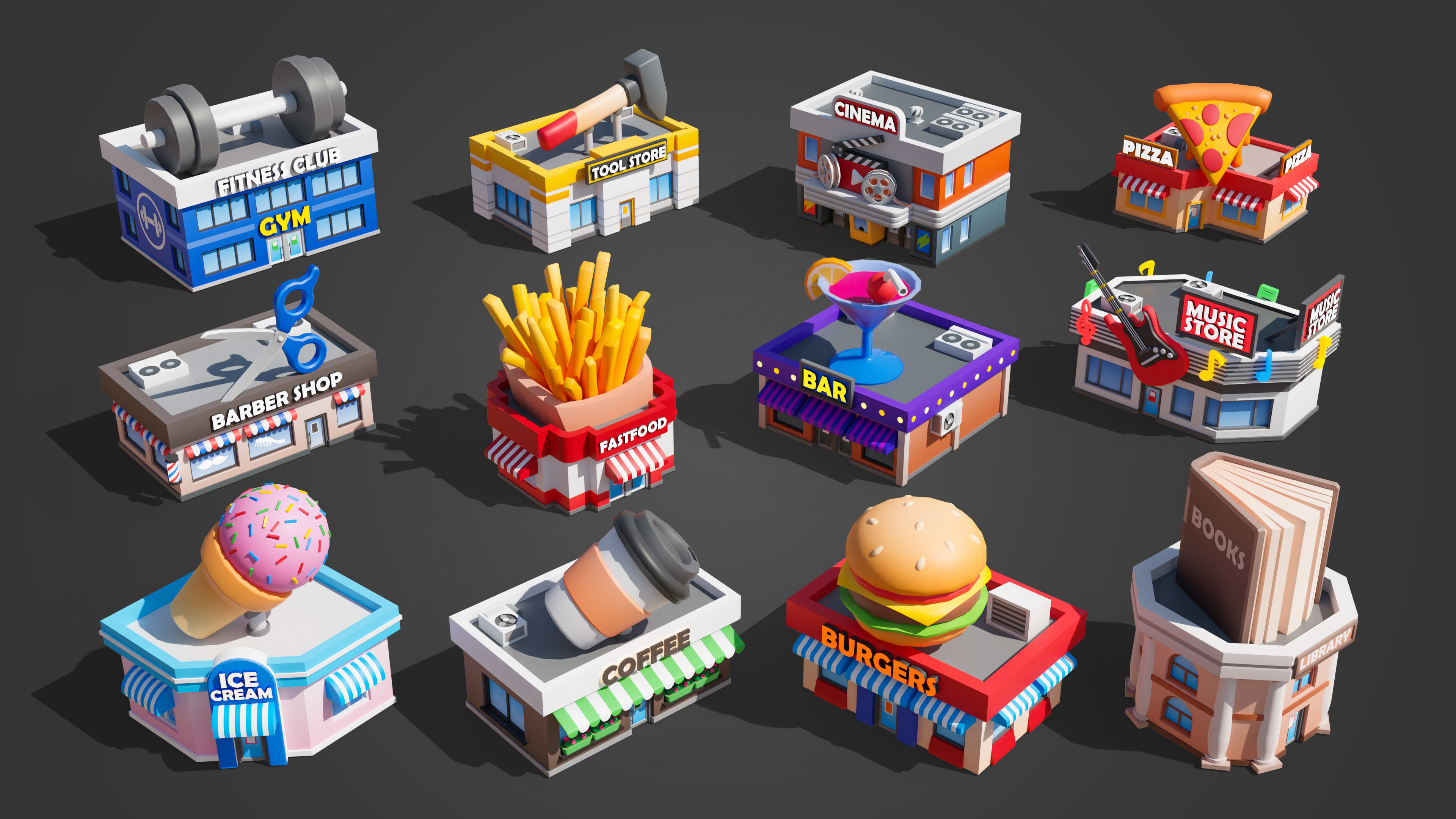 Megacity Low-poly 3D model_50