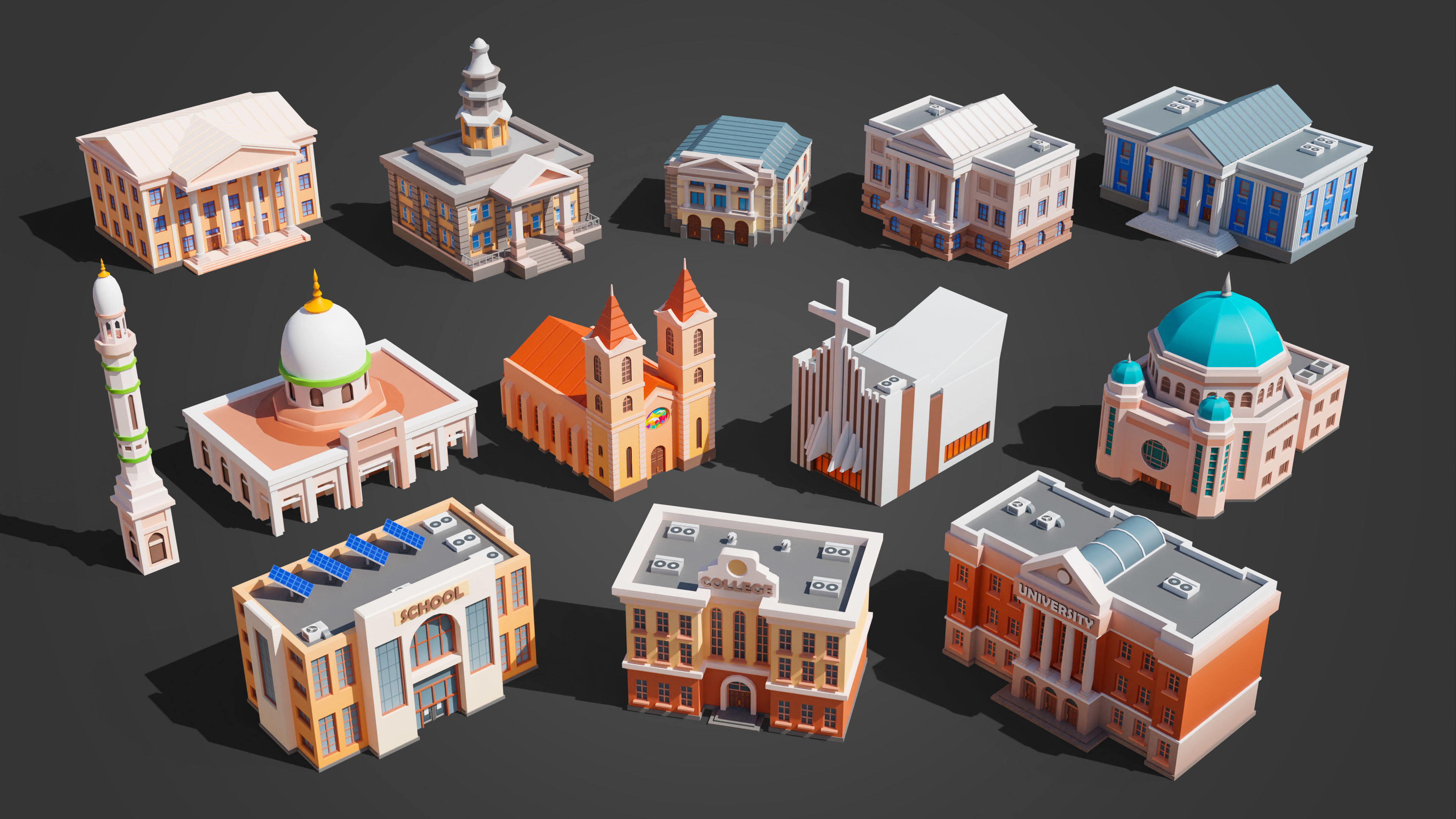 Megacity Low-poly 3D model_51