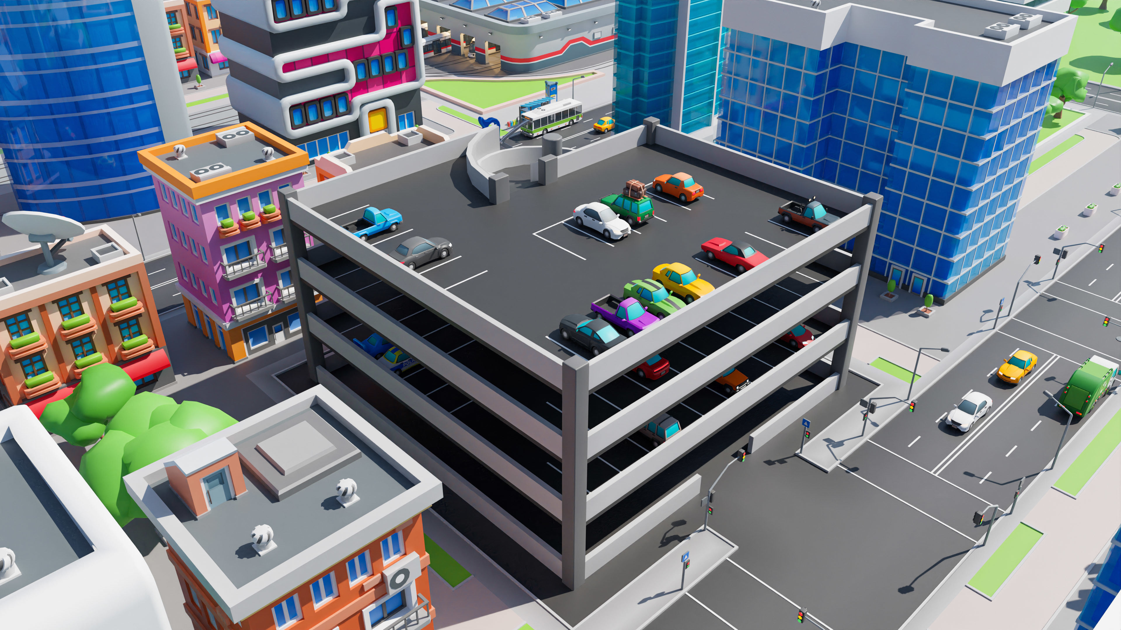 Megacity Low-poly 3D model_27