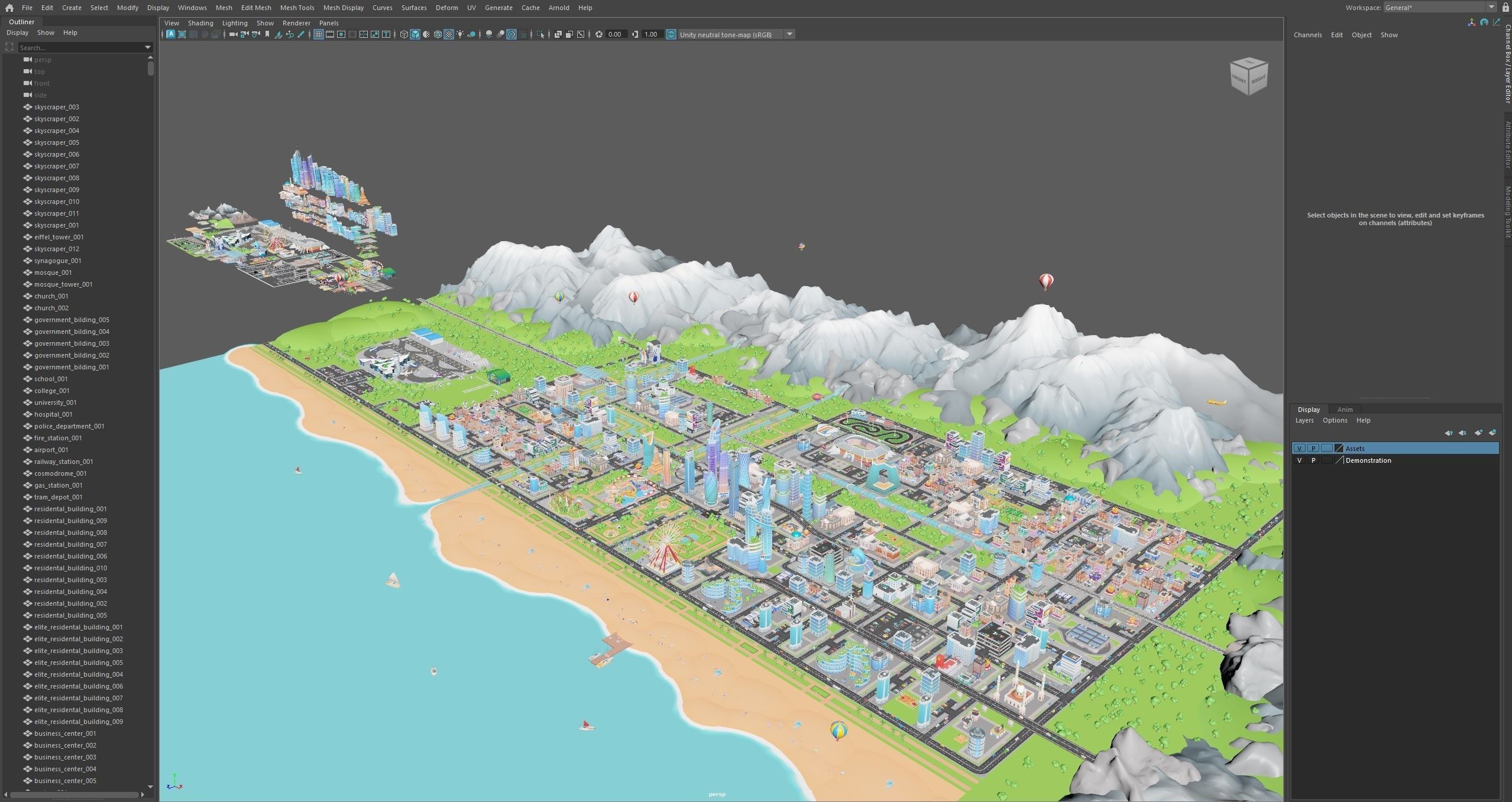 Megacity Low-poly 3D model_67