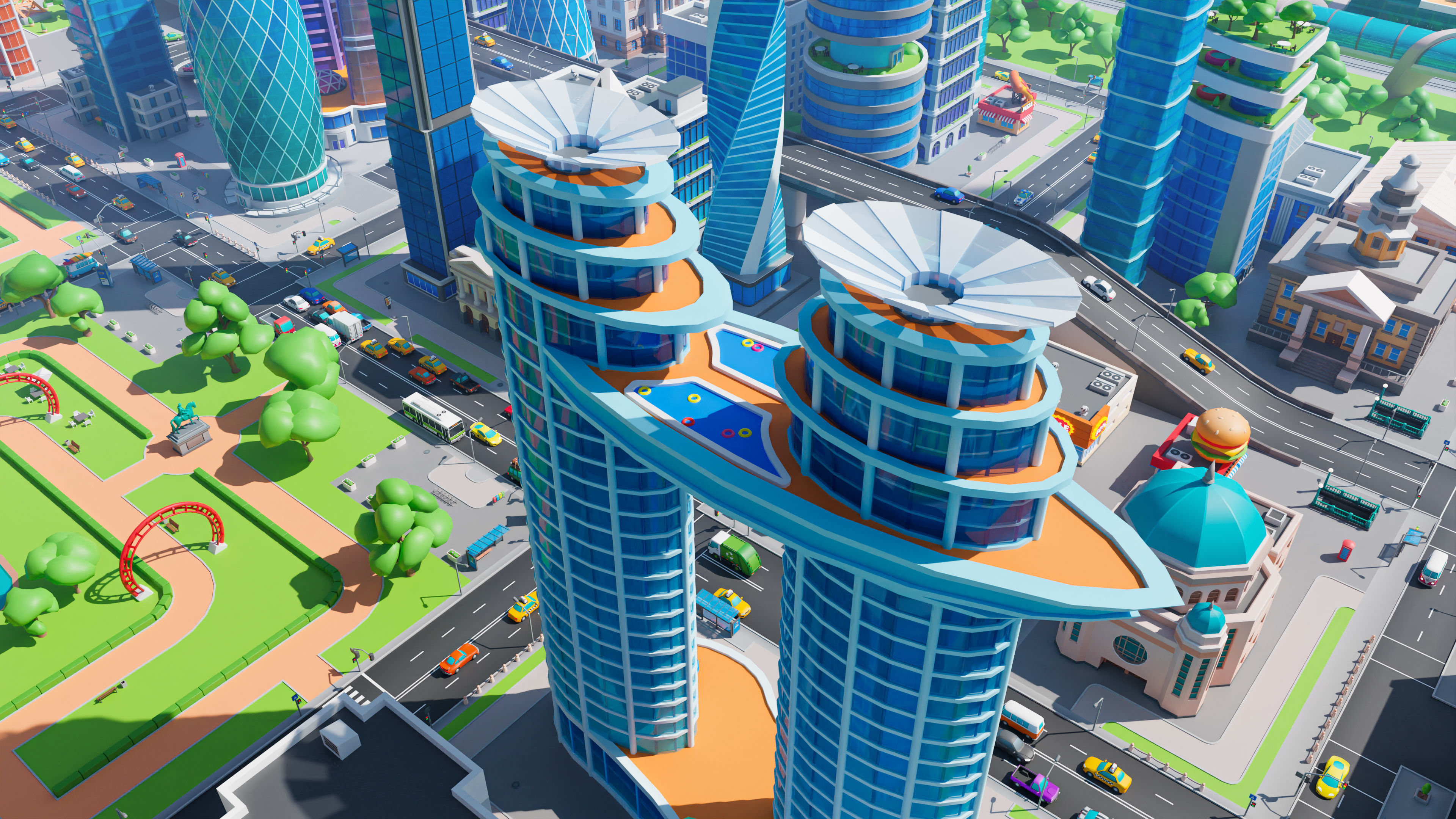 Megacity Low-poly 3D model_22