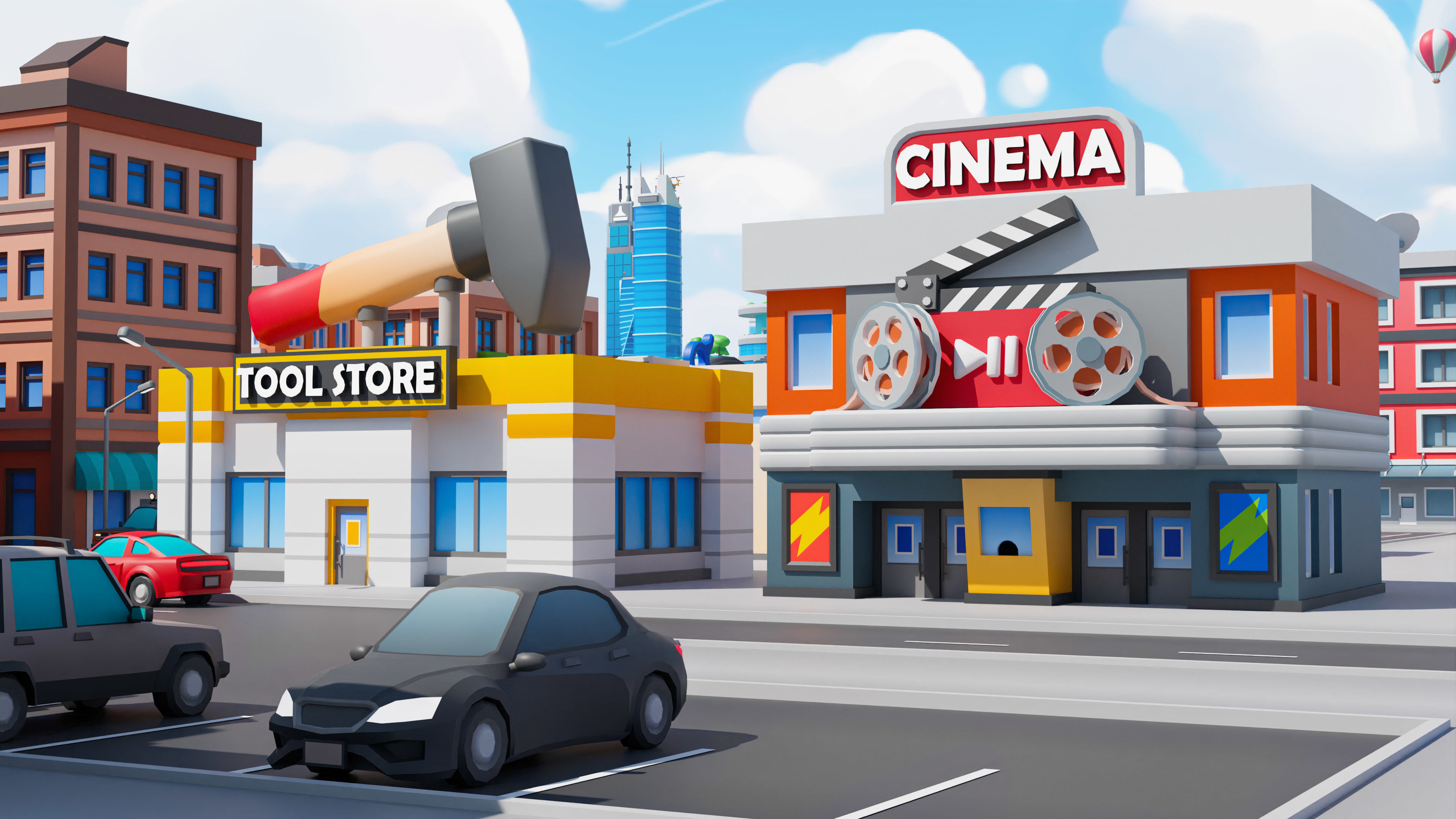 Megacity Low-poly 3D model_21