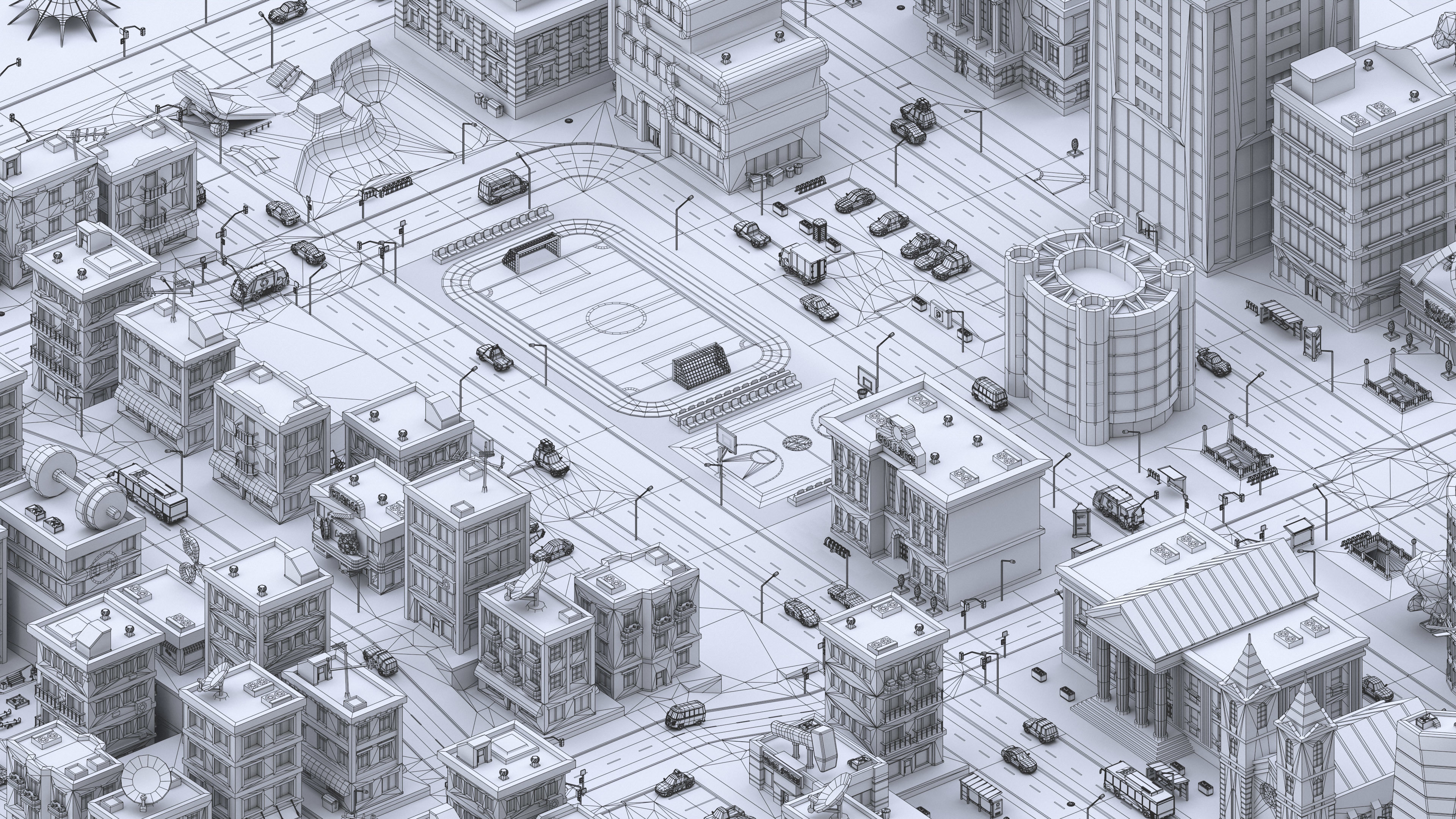 Megacity Low-poly 3D model_62