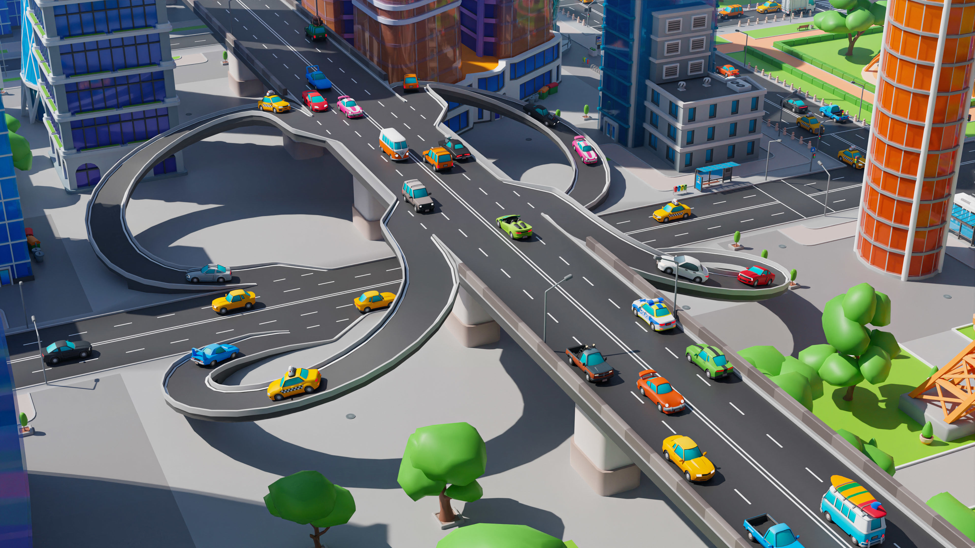 Megacity Low-poly 3D model_45