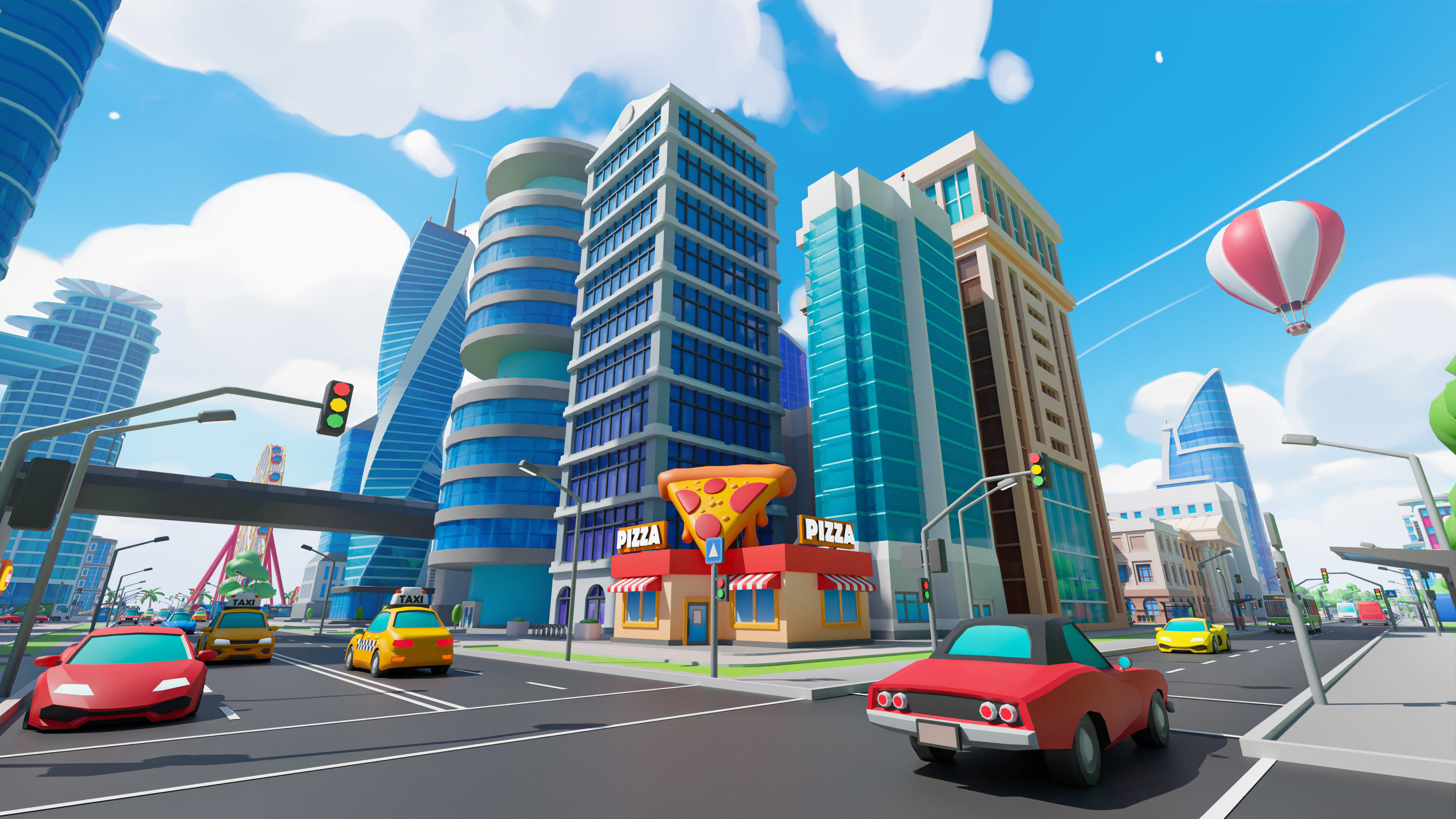 Megacity Low-poly 3D model_13