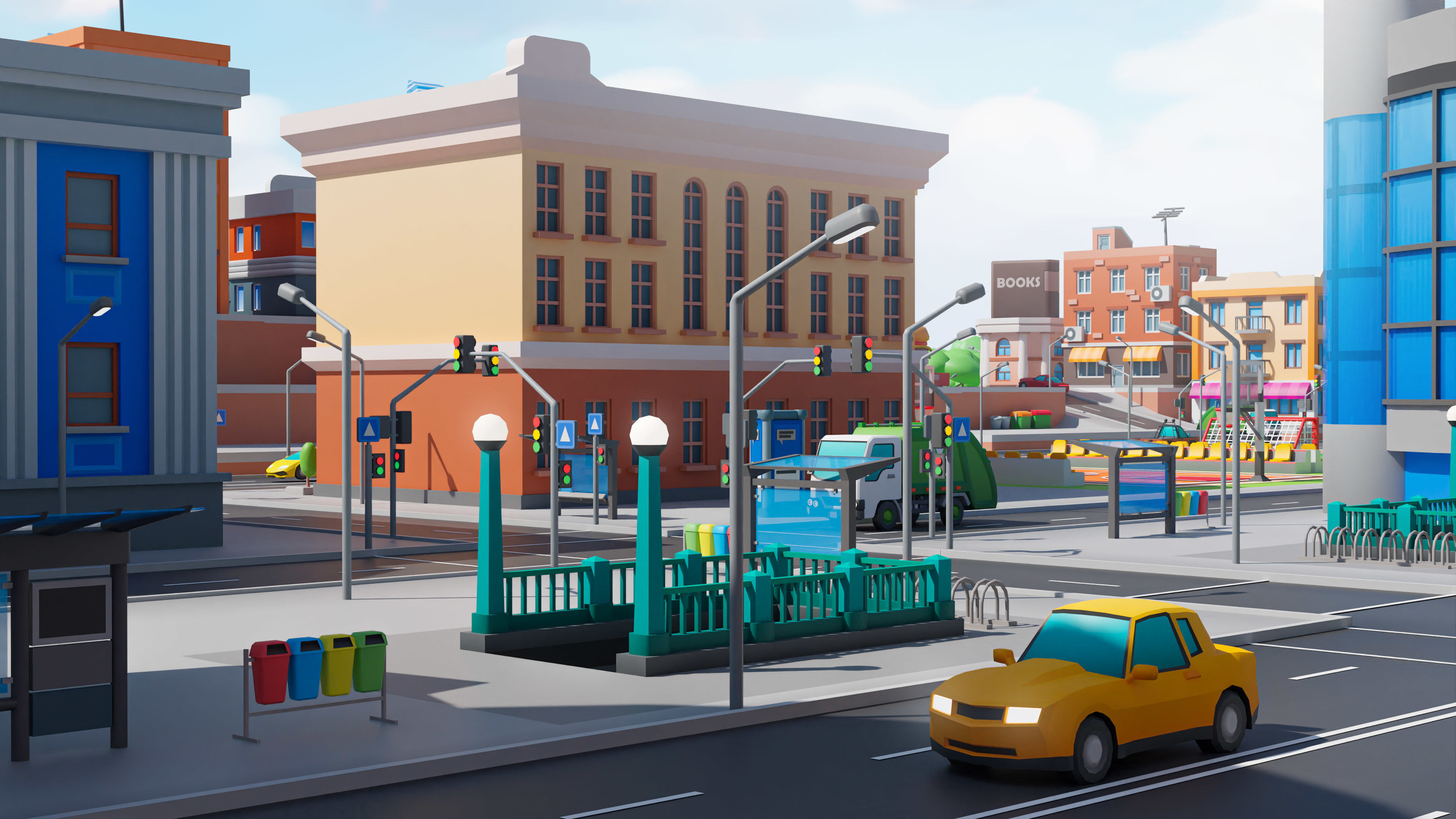 Megacity Low-poly 3D model_35