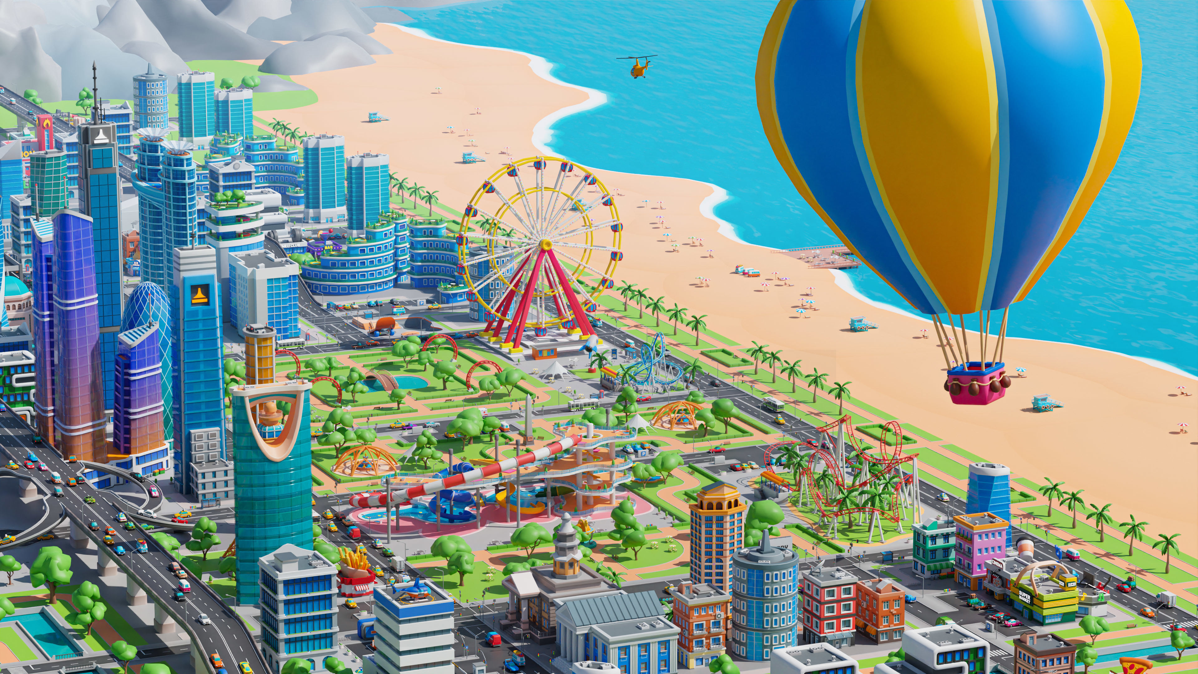 Megacity Low-poly 3D model_16