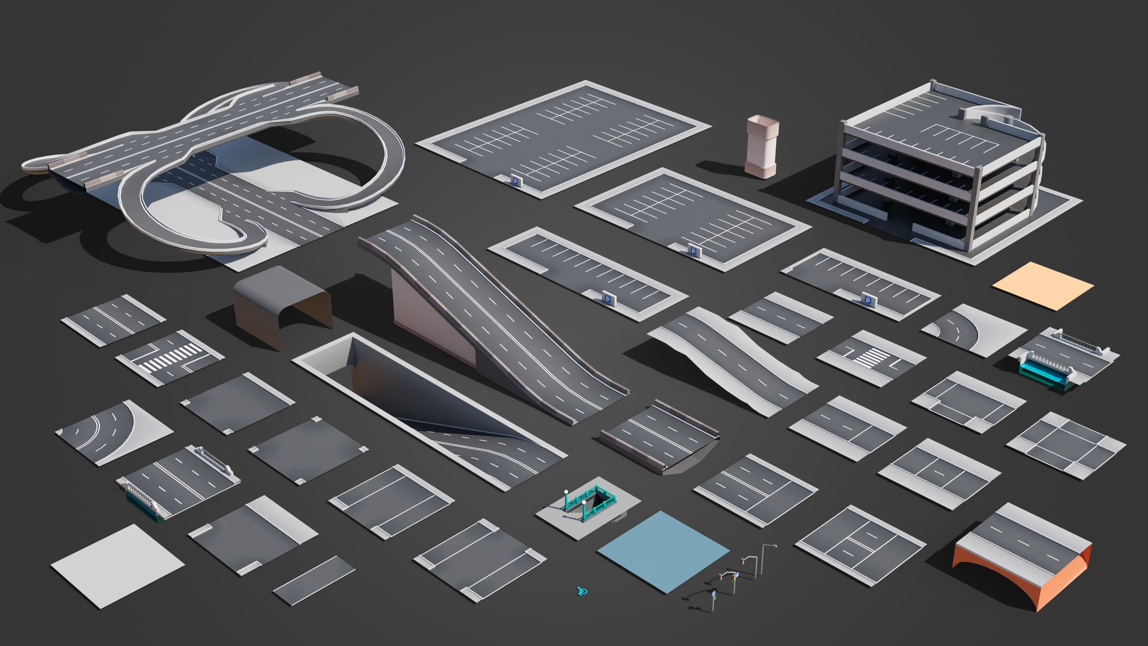 Megacity Low-poly 3D model_57