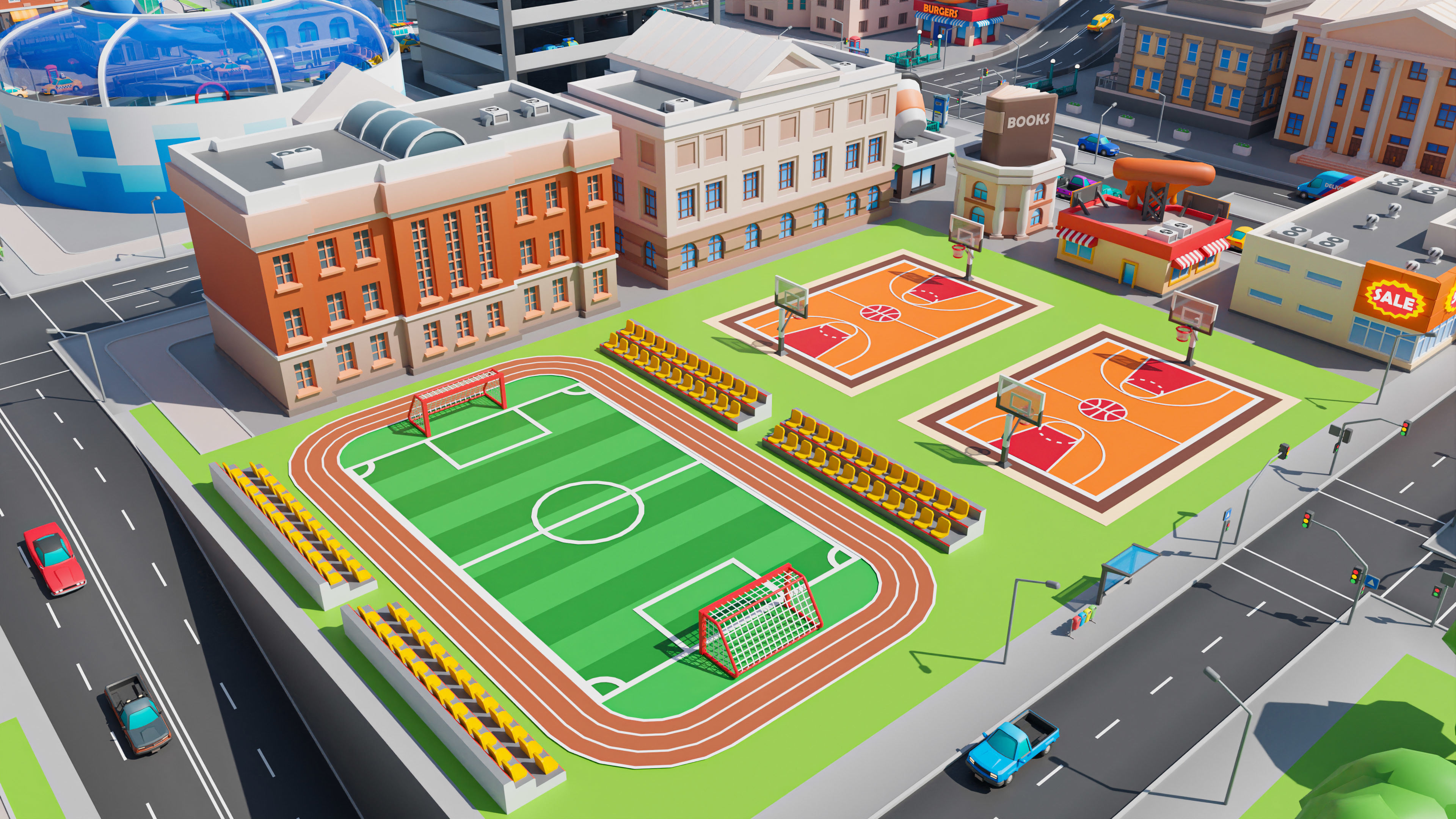 Megacity Low-poly 3D model_30