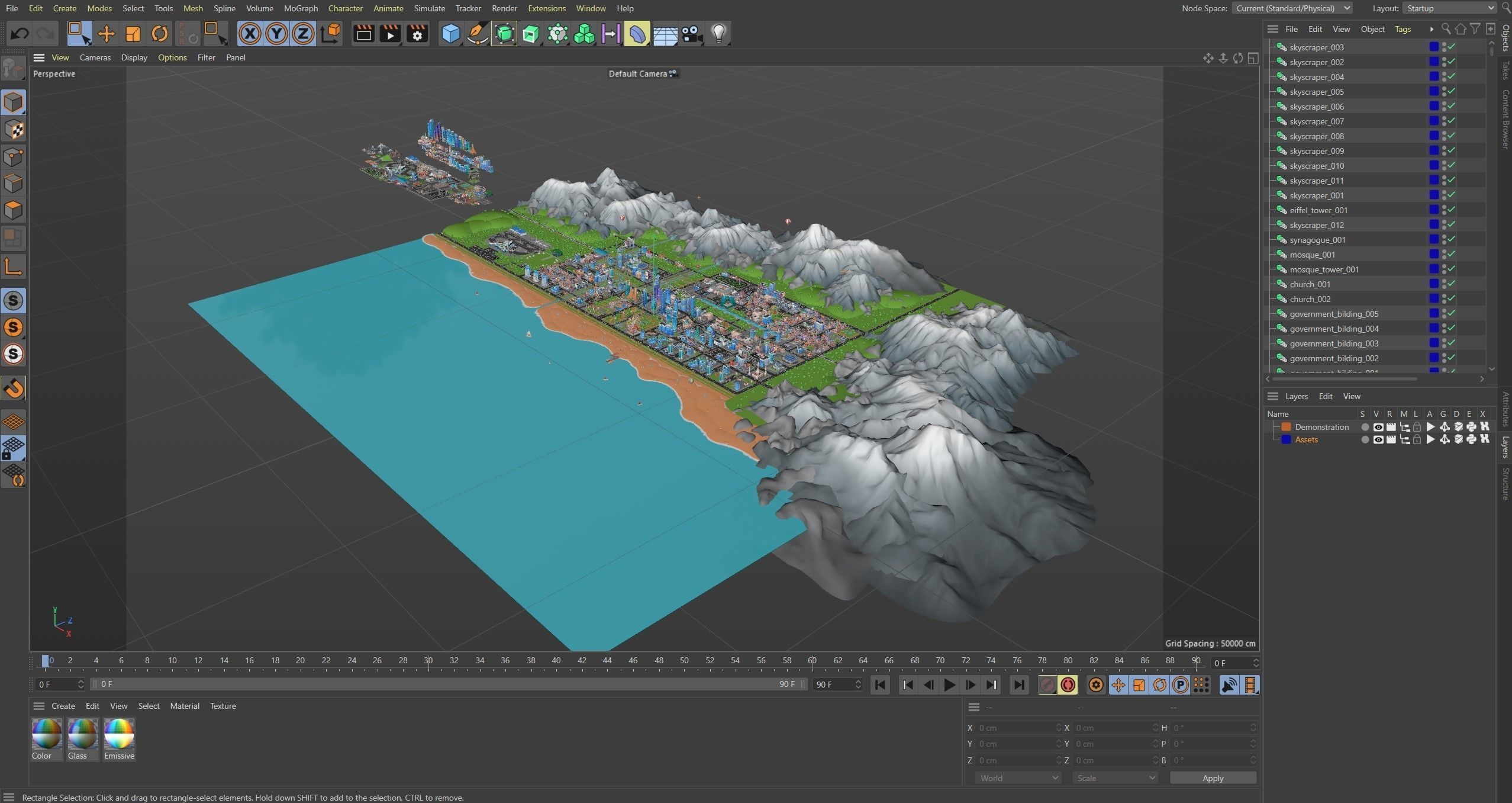 Megacity Low-poly 3D model_66