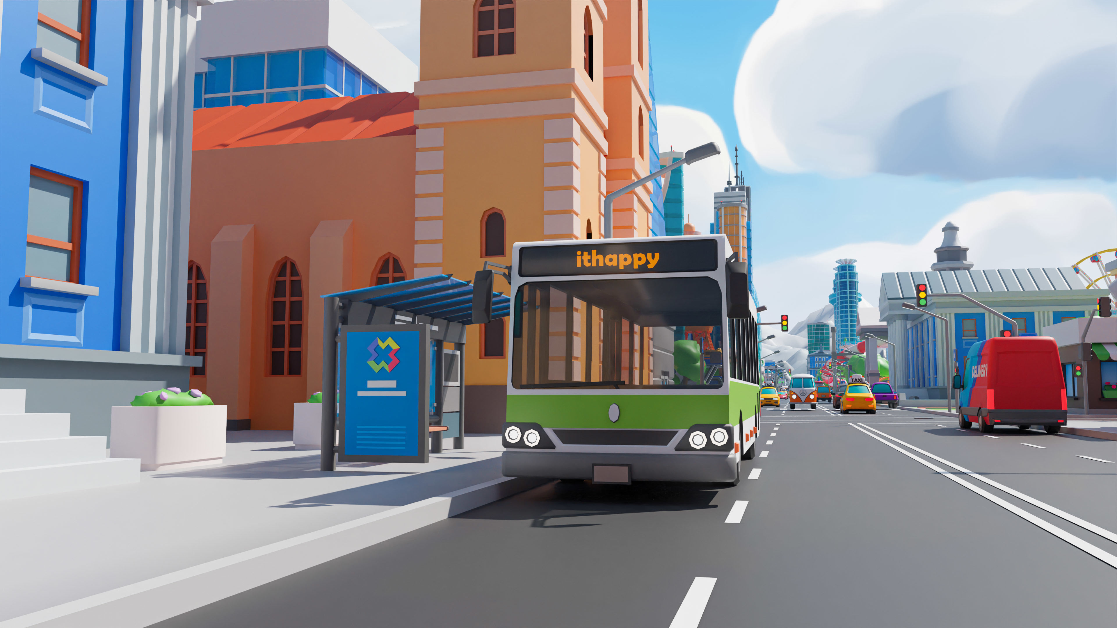 Megacity Low-poly 3D model_29