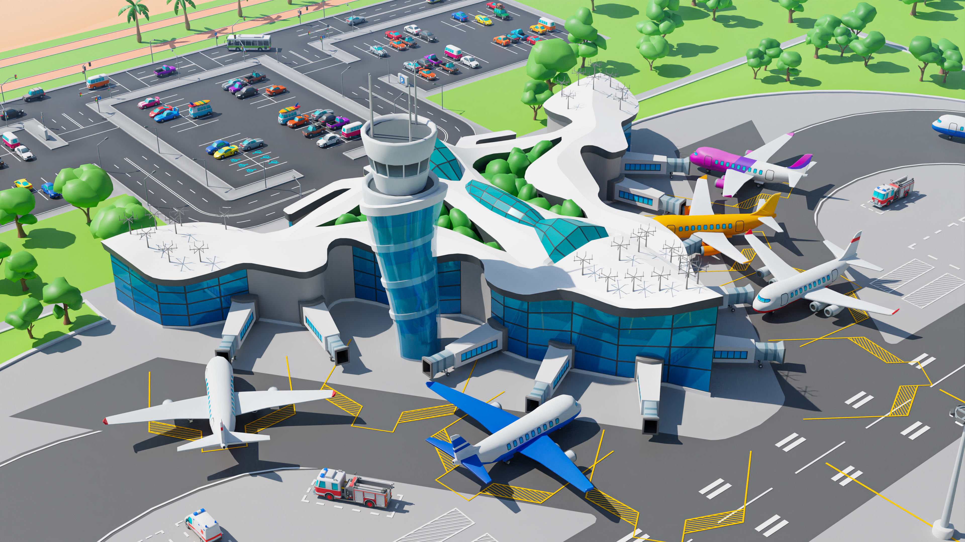 Megacity Low-poly 3D model_18