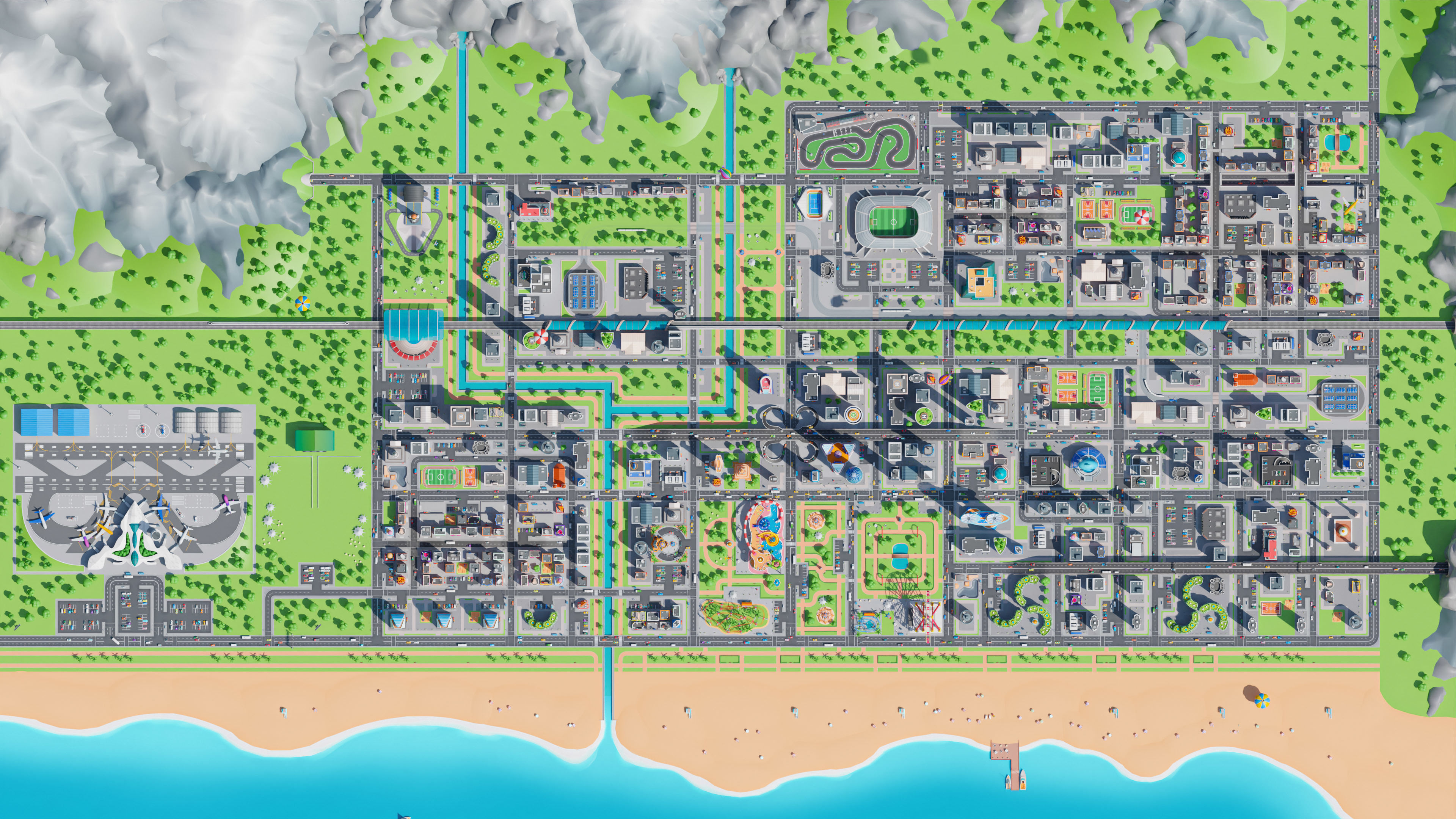 Megacity Low-poly 3D model_47