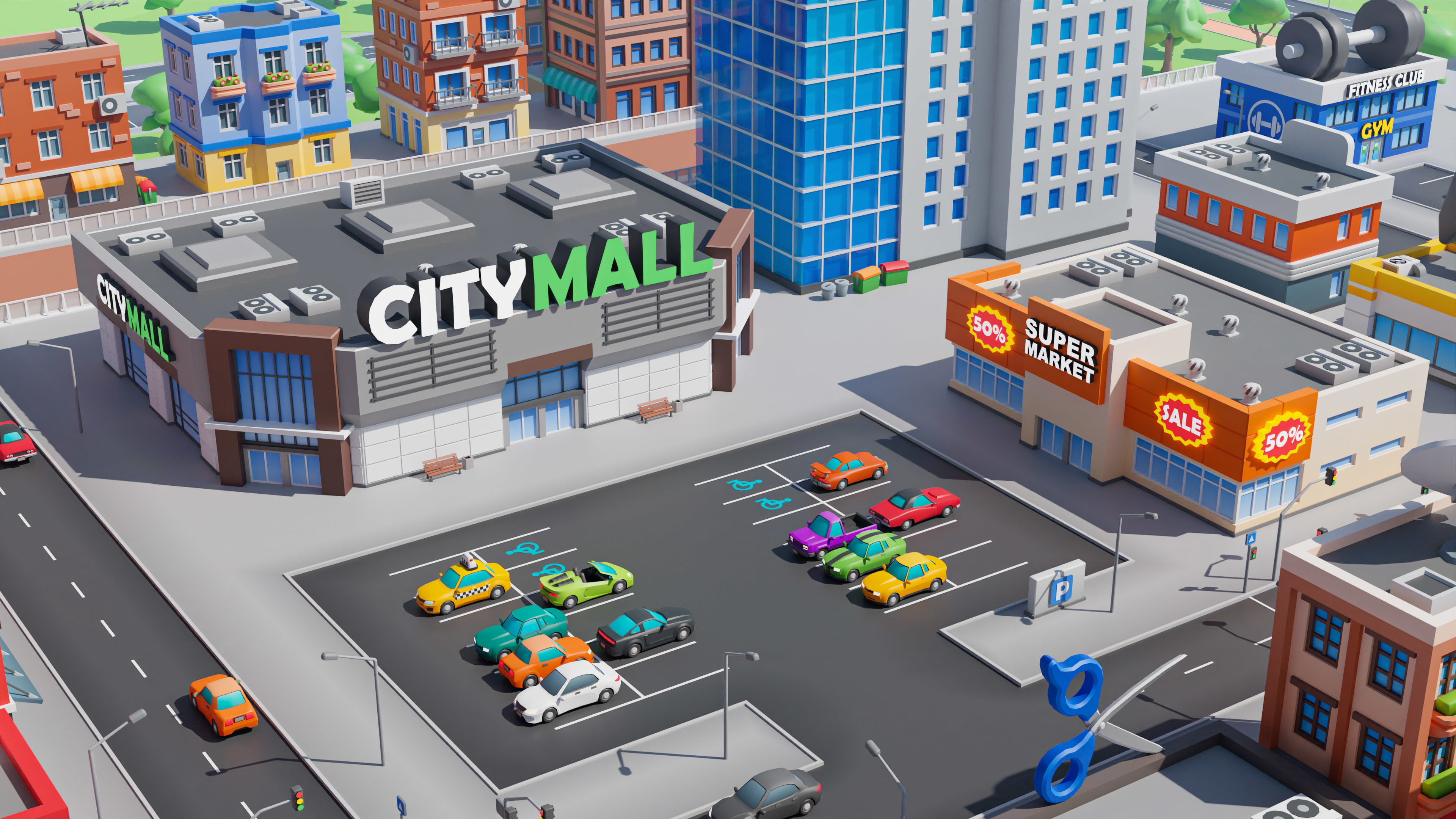 Megacity Low-poly 3D model_46