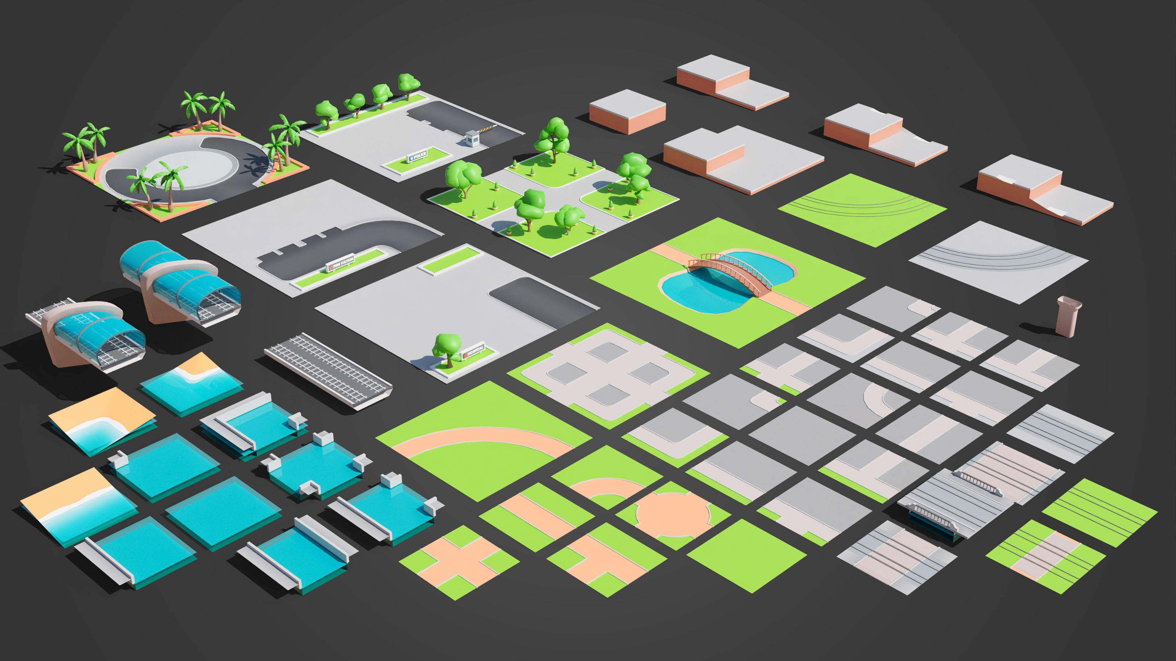 Megacity Low-poly 3D model_58