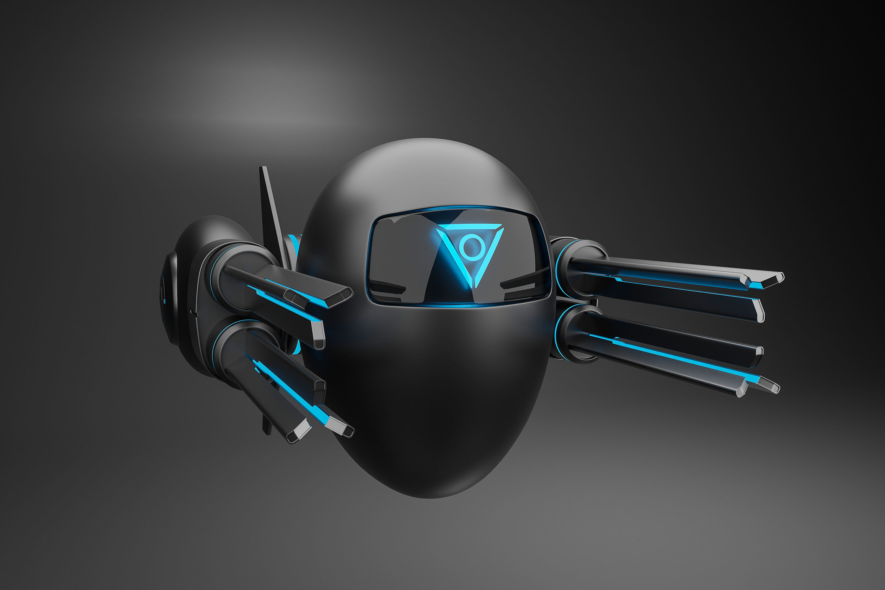 AI drone Low-poly 3D model_2