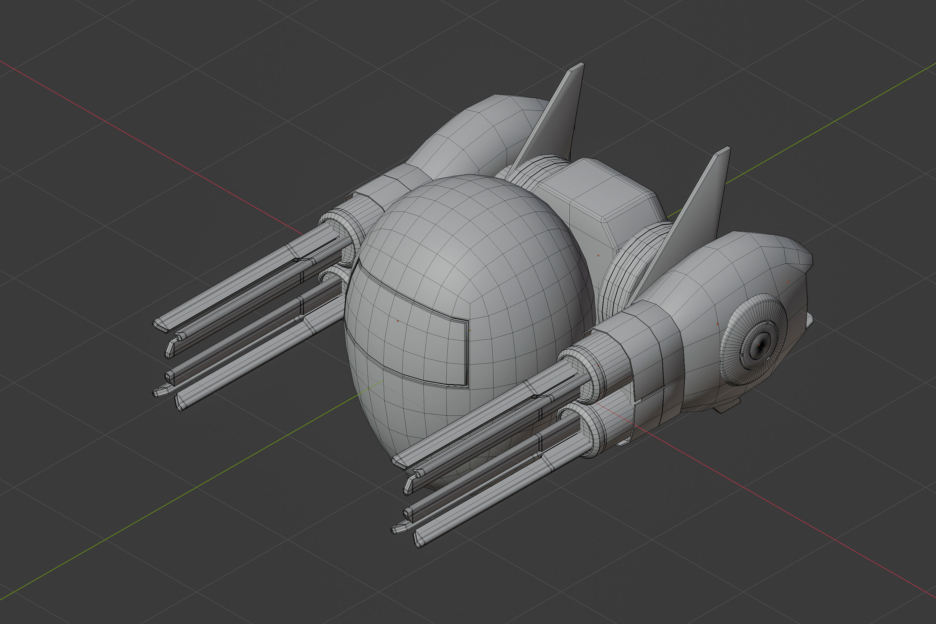 AI drone Low-poly 3D model_5