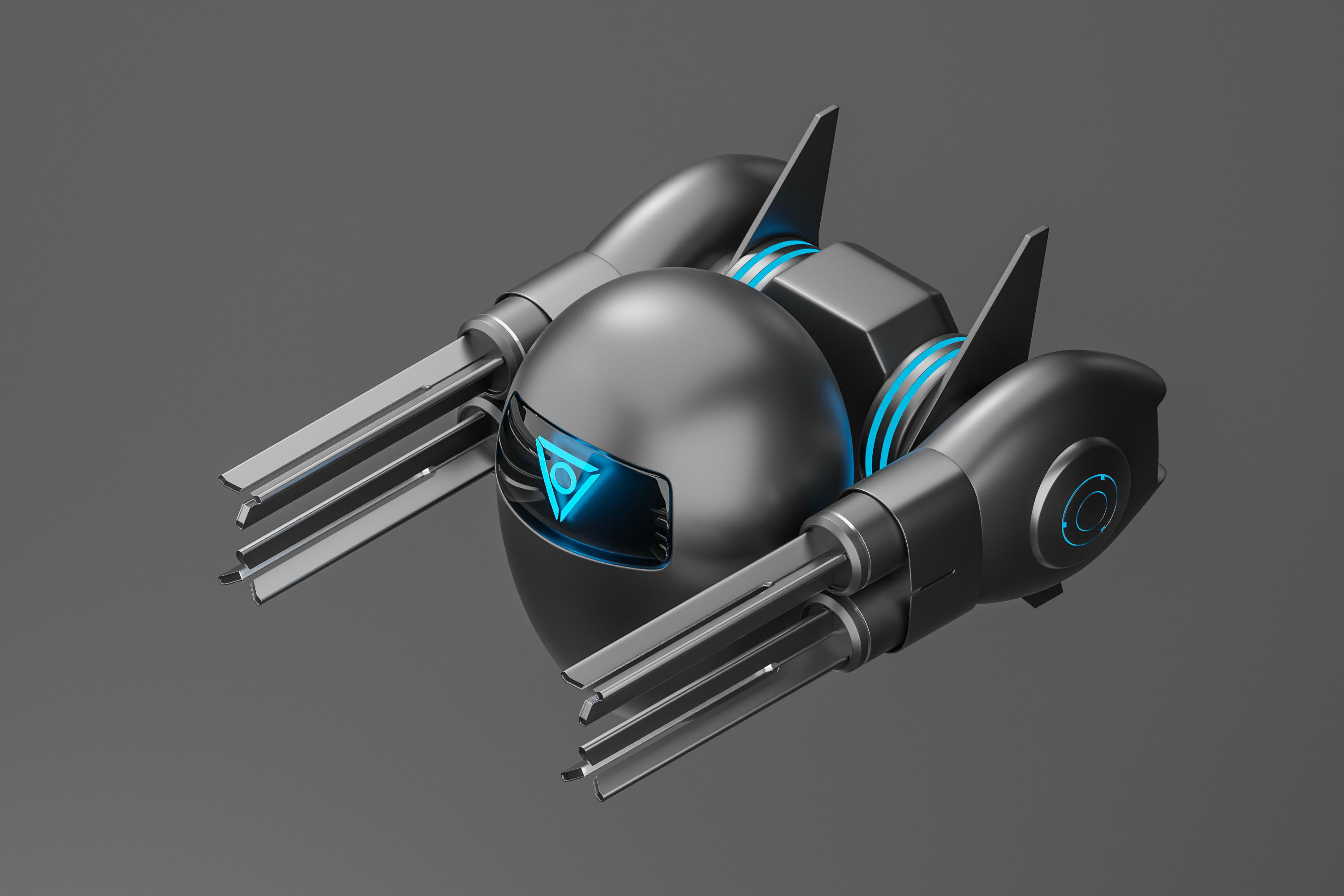 AI drone Low-poly 3D model_3