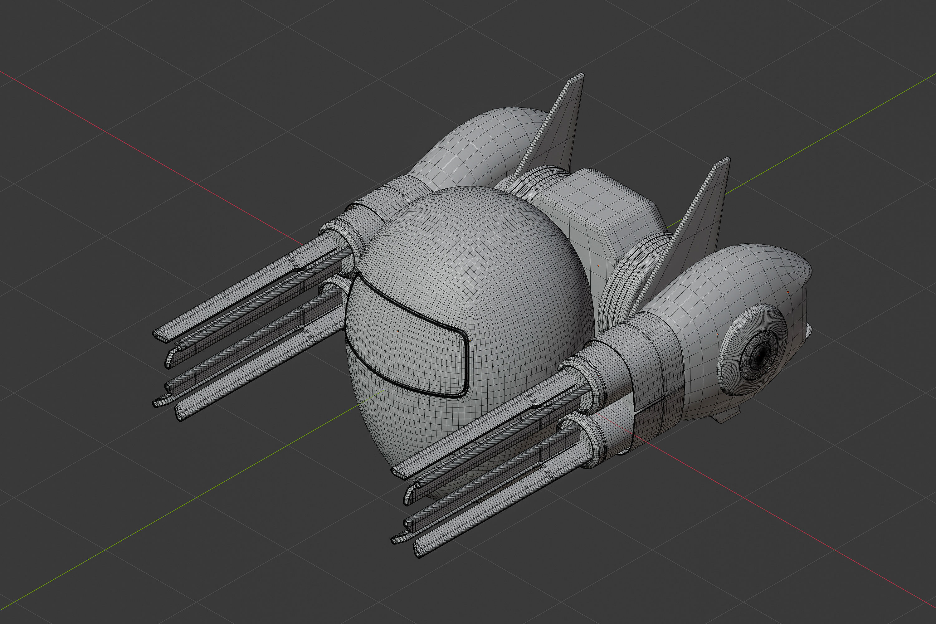 AI drone Low-poly 3D model_7