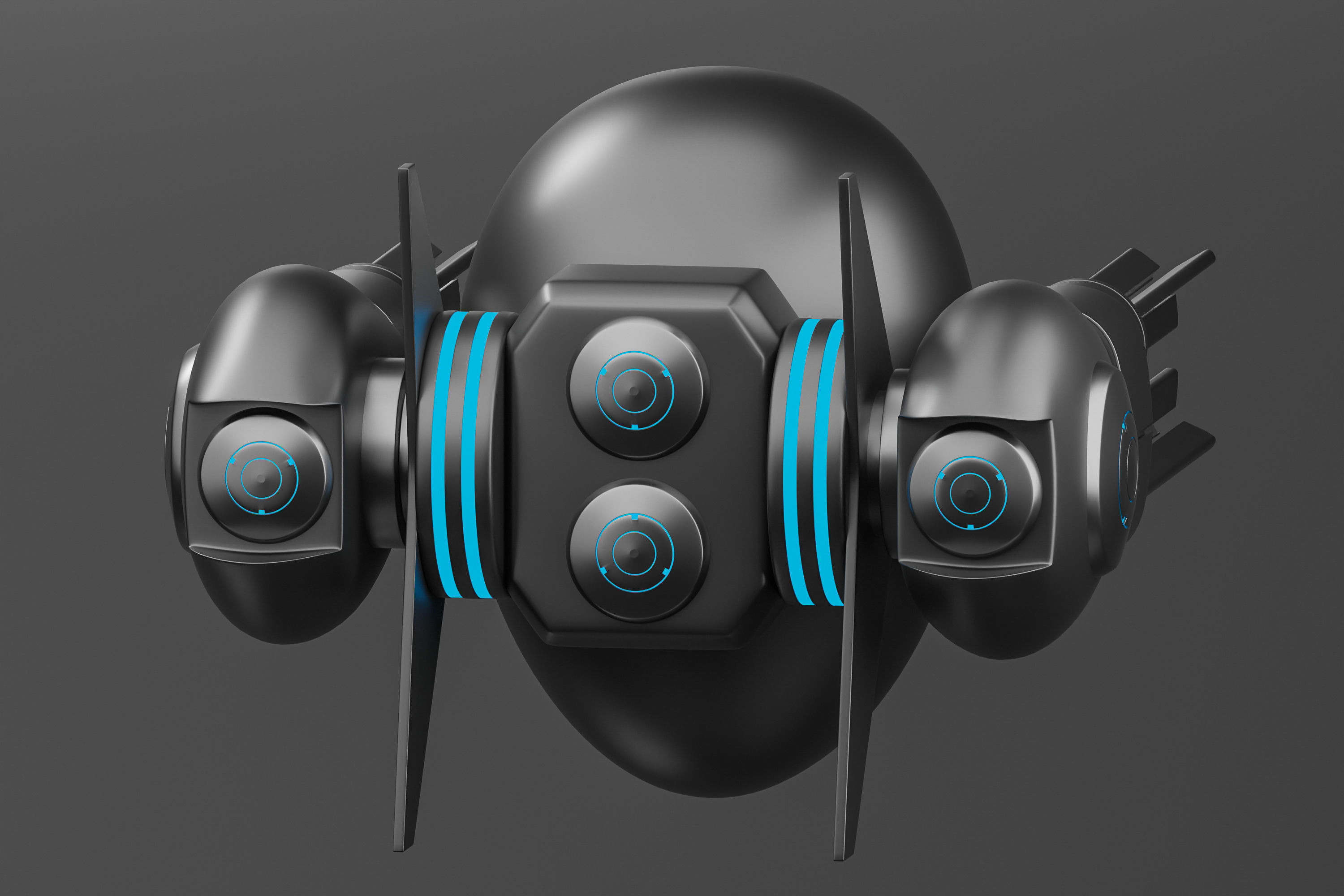 AI drone Low-poly 3D model_4