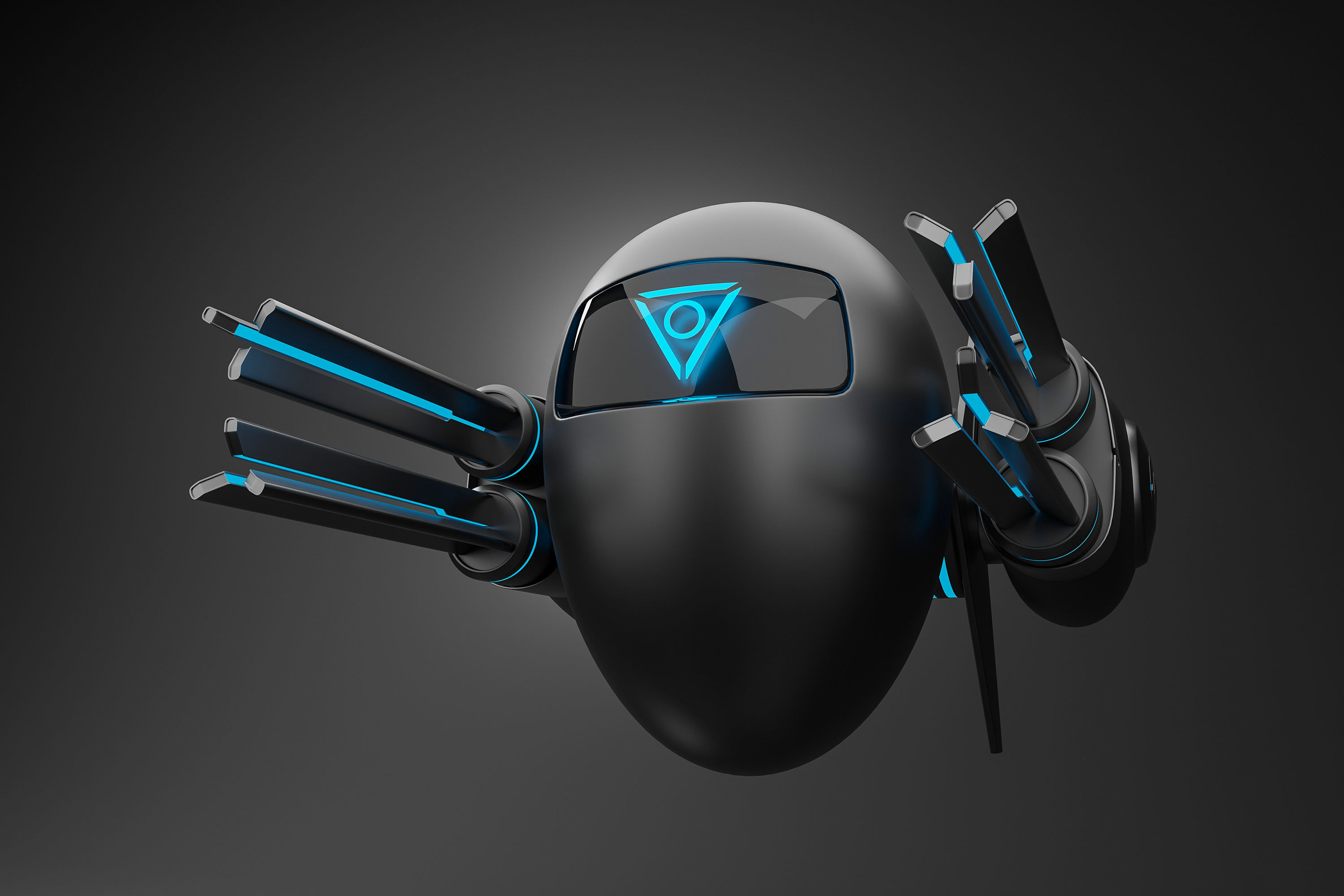 AI drone Low-poly 3D model_1