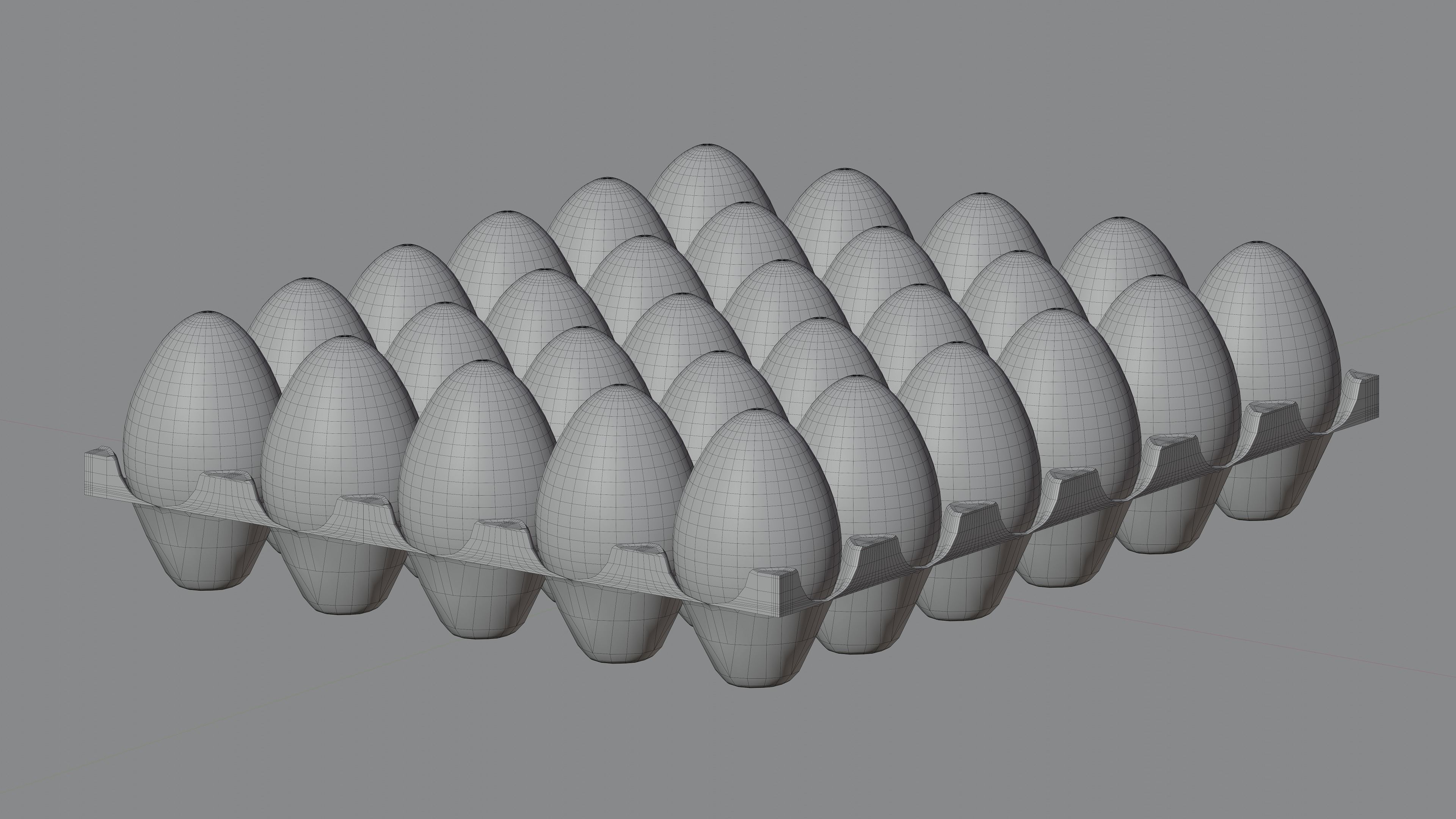 Eggs Carton Package  - 30 eggs 3D model_1