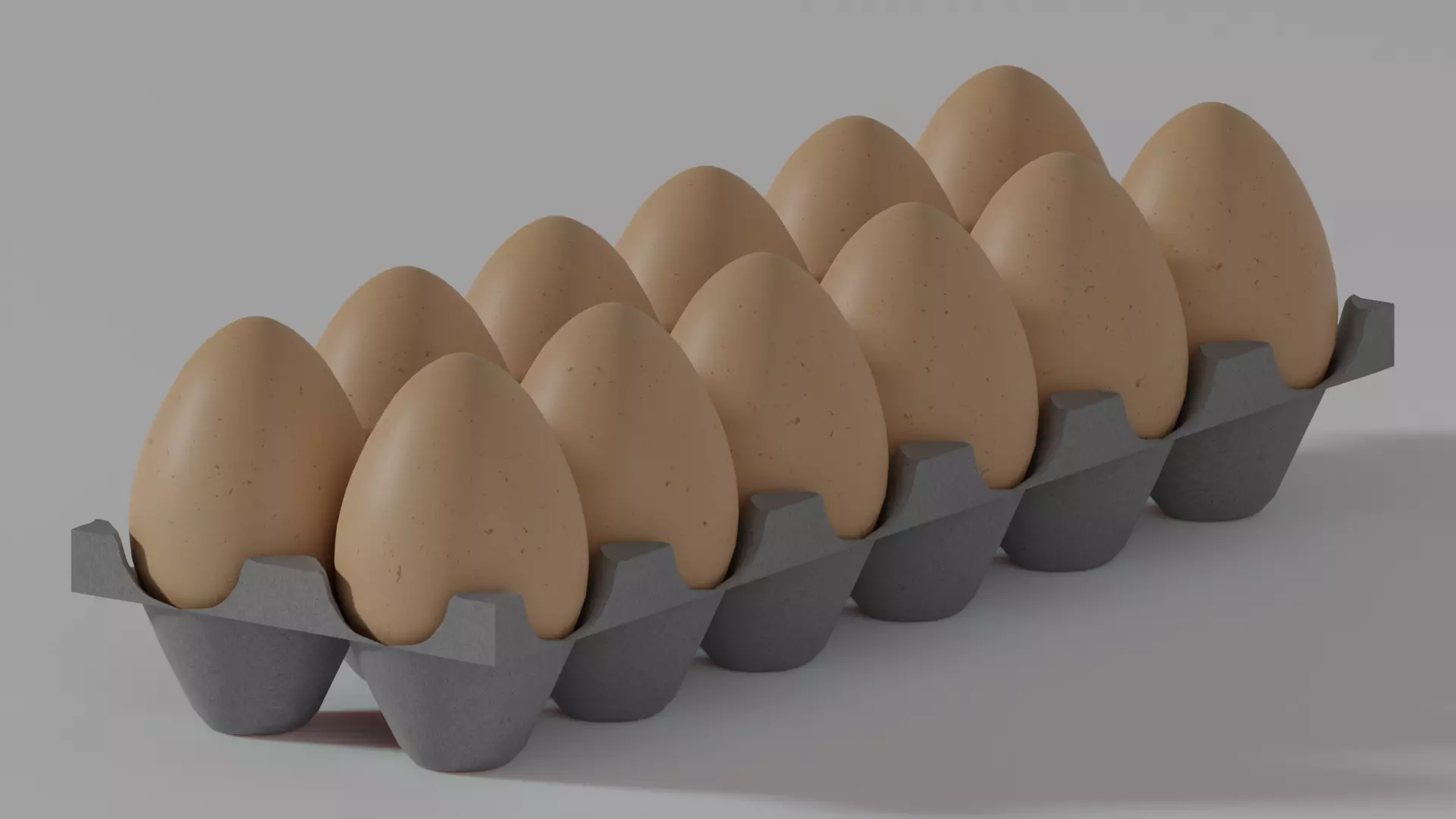 Eggs Carton Package  - 12 eggs 3D model_0
