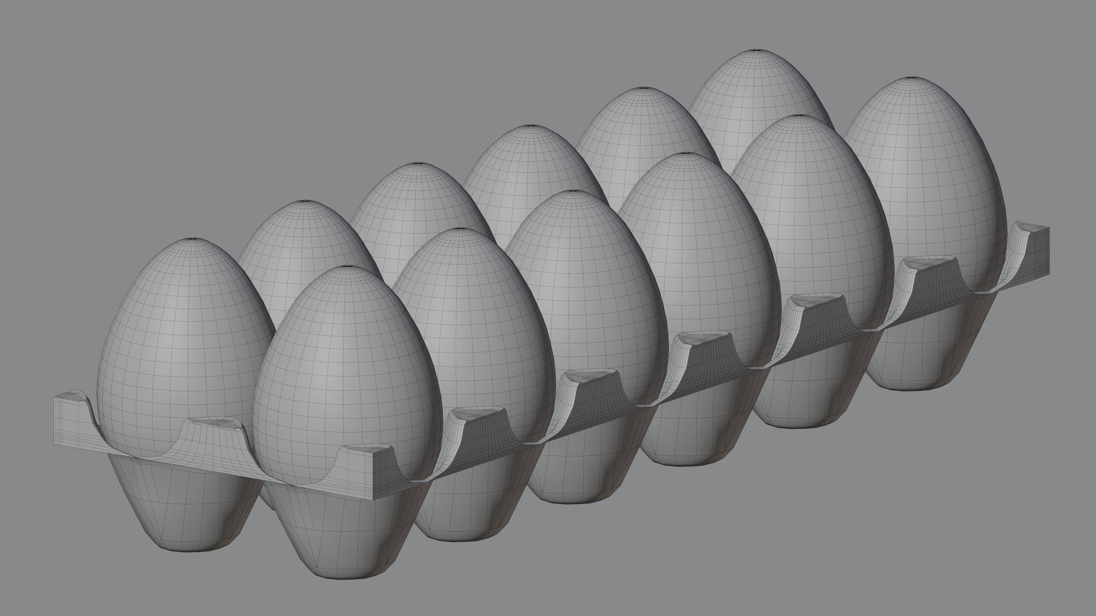 Eggs Carton Package  - 12 eggs 3D model_1