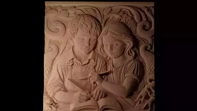 Green Children of Woolpit CNC 3d Print High Relief Sand Casting