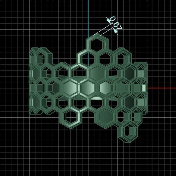 Golden ring based on honeycomb motifs 3D print model_7