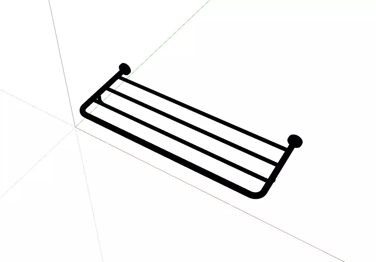 Black Towel Rack Free 3D model