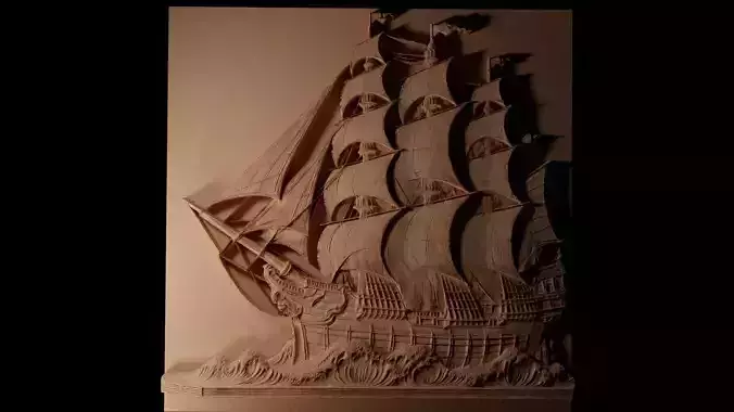 The Flying Dutchman CNC 3d Print High Relief Sand Casting