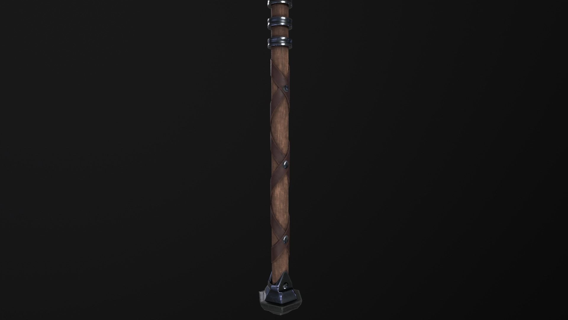 Medieval War Hammer PBR Low-poly 3D model_9