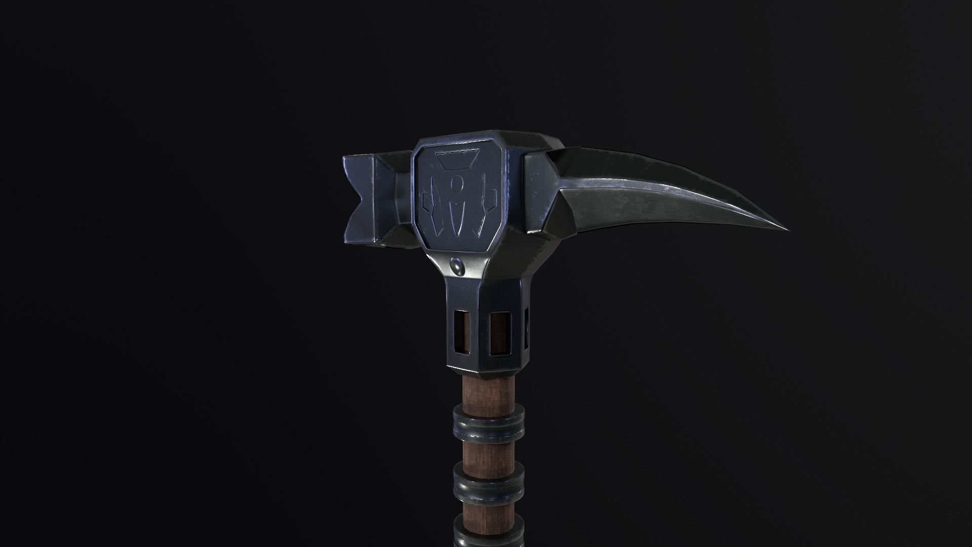Medieval War Hammer PBR Low-poly 3D model_11