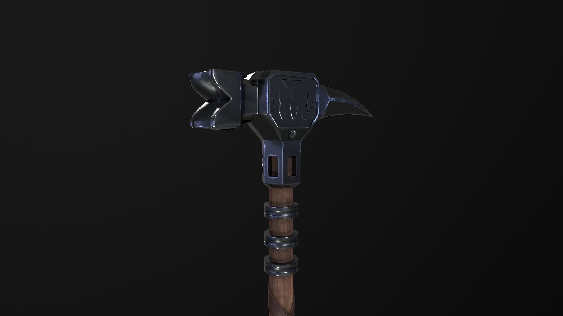 Medieval War Hammer PBR Low-poly 3D model_4