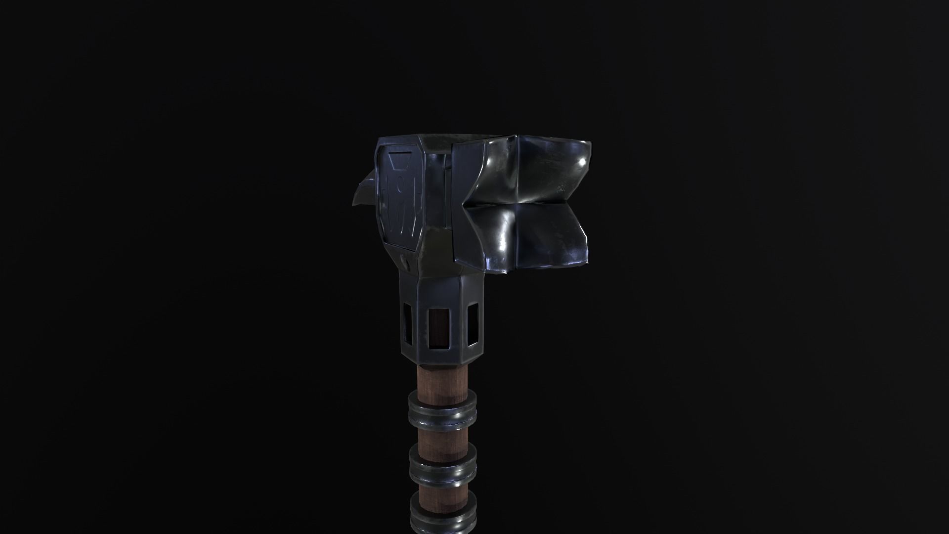 Medieval War Hammer PBR Low-poly 3D model_8