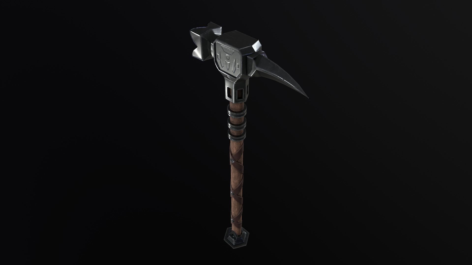 Medieval War Hammer PBR Low-poly 3D model_6