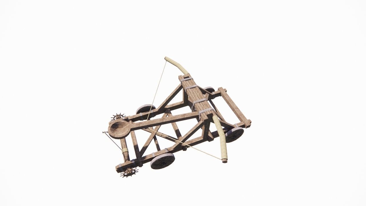 Medieval Catapult 3D model_4
