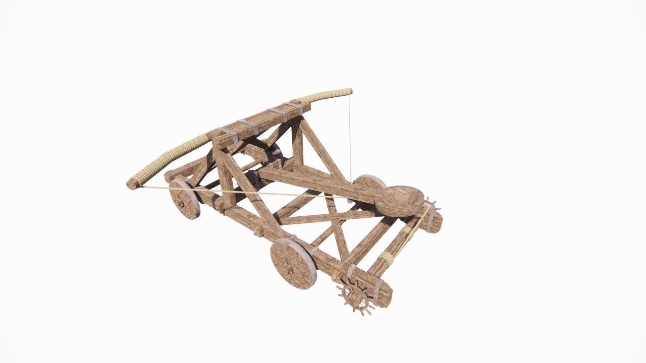 Medieval Catapult 3D model_5