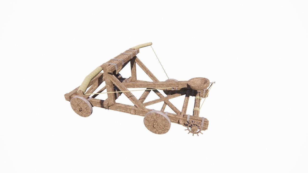 Medieval Catapult 3D model_1