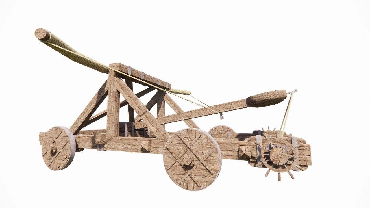 Medieval Catapult 3D model_8