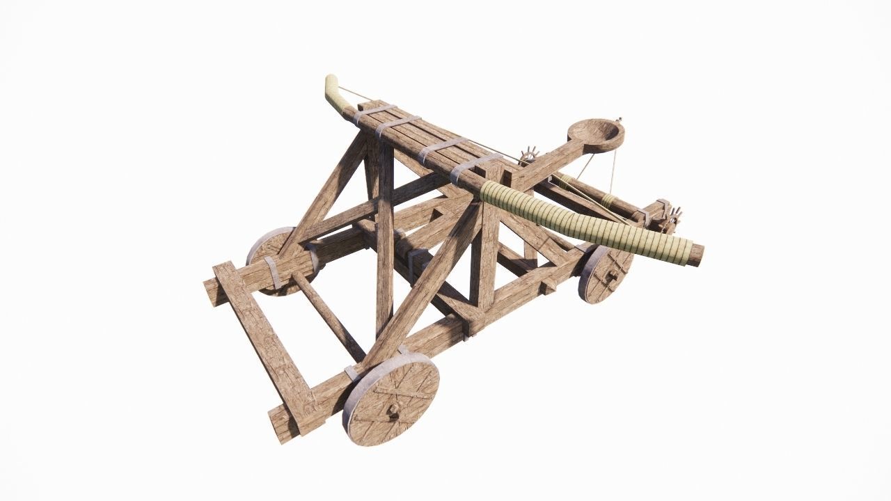 Medieval Catapult 3D model_6