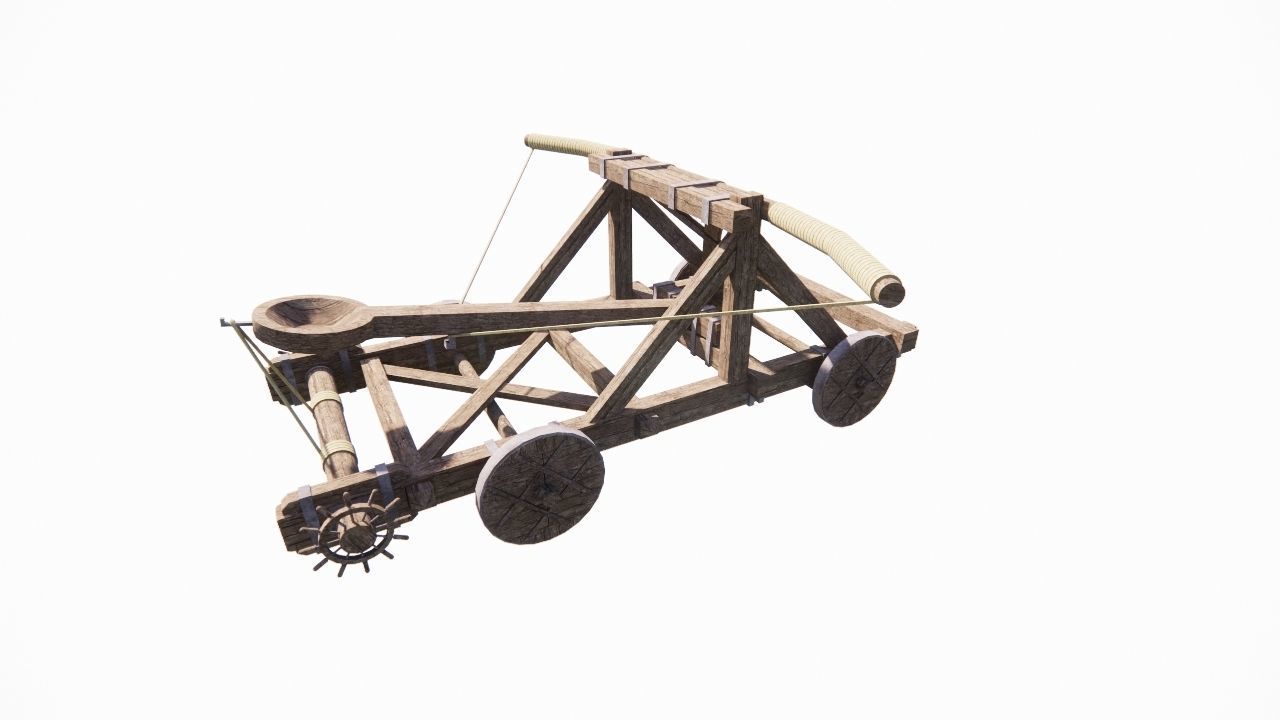Medieval Catapult 3D model_3