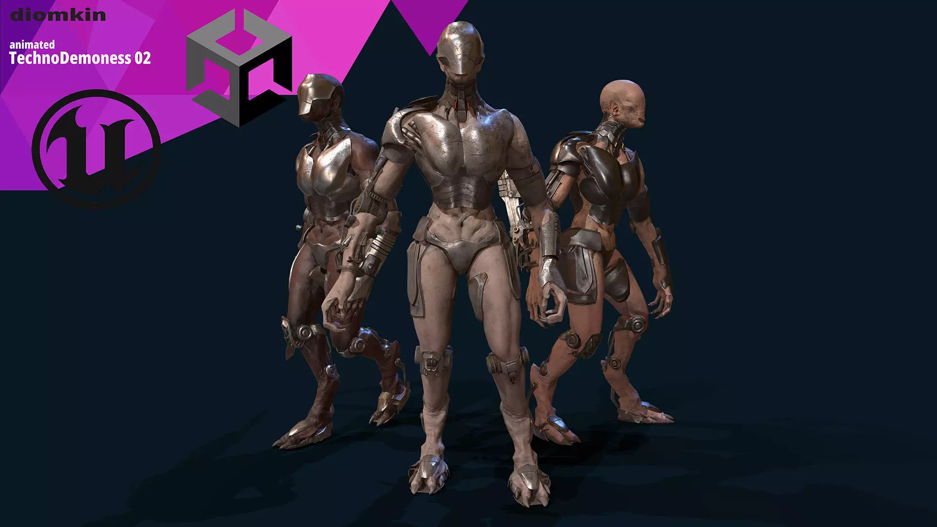 TechnoDemoness 02 Low-poly 3D model_0