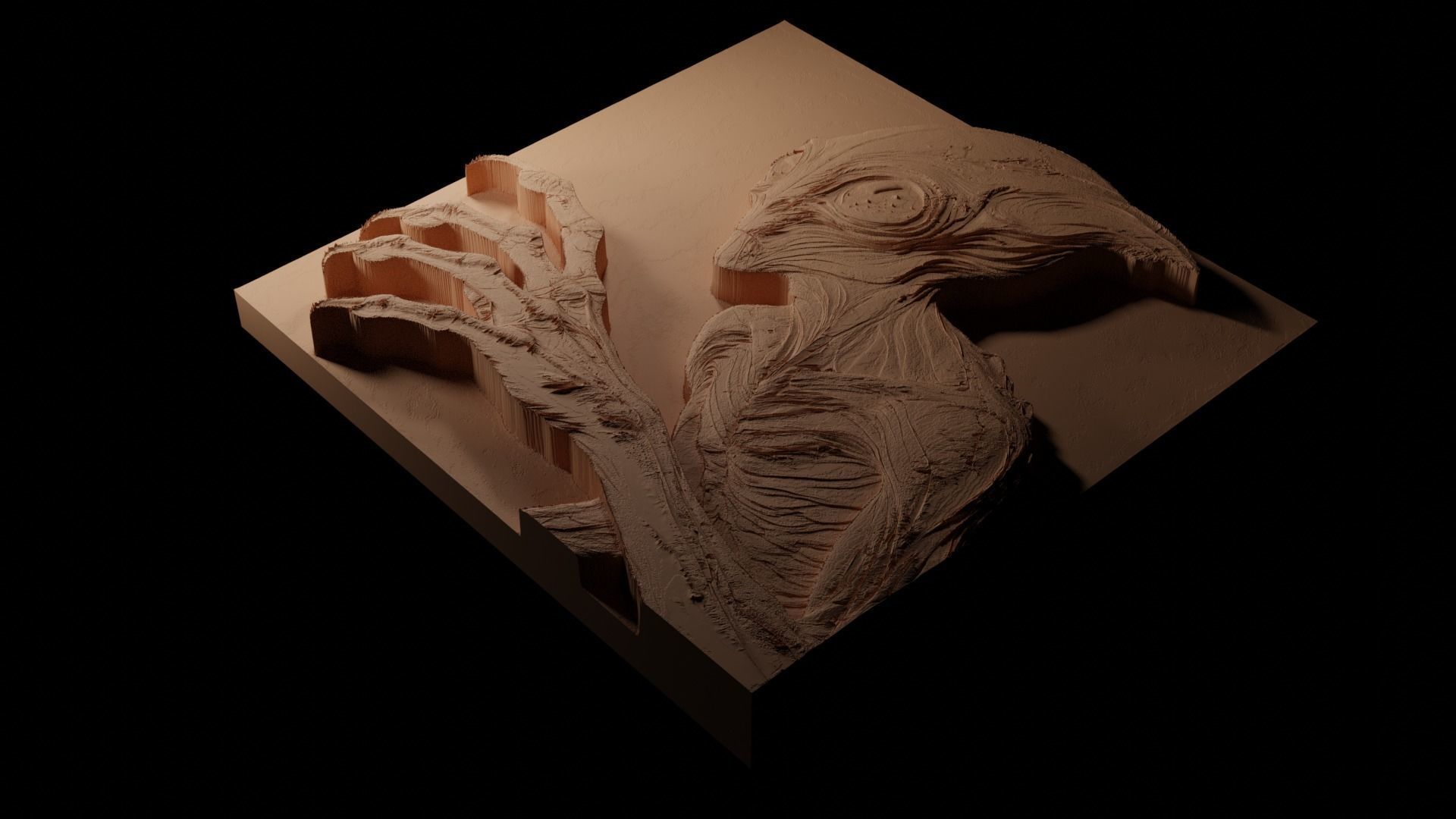 The Dover Demon CNC 3d Print High Relief Sand Casting 3D print model_1