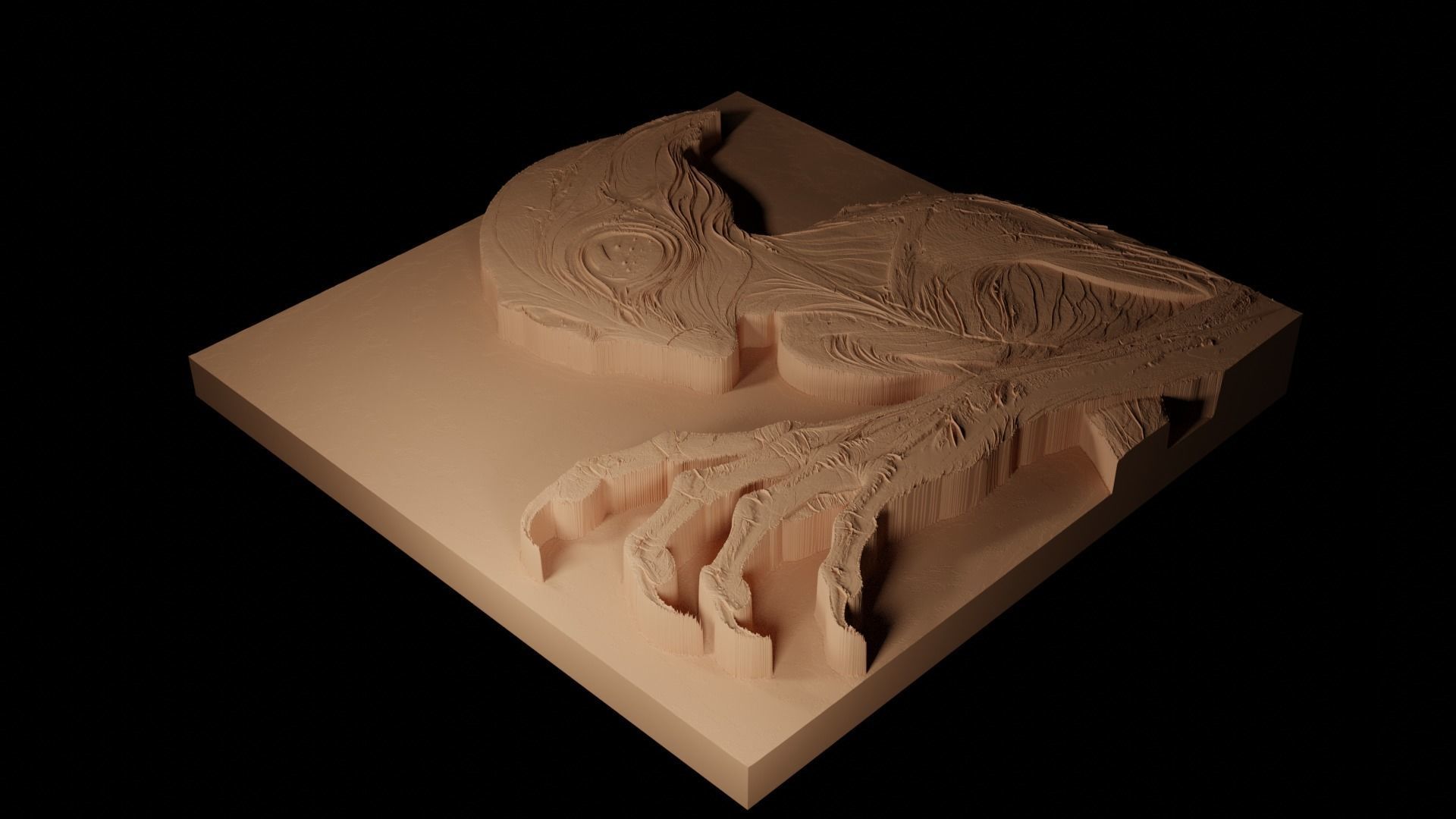 The Dover Demon CNC 3d Print High Relief Sand Casting 3D print model_2