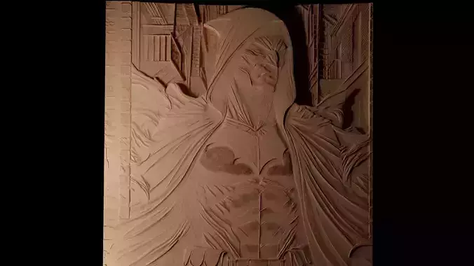 Defender Of Gotham City CNC 3d Print High Relief Sand Casting